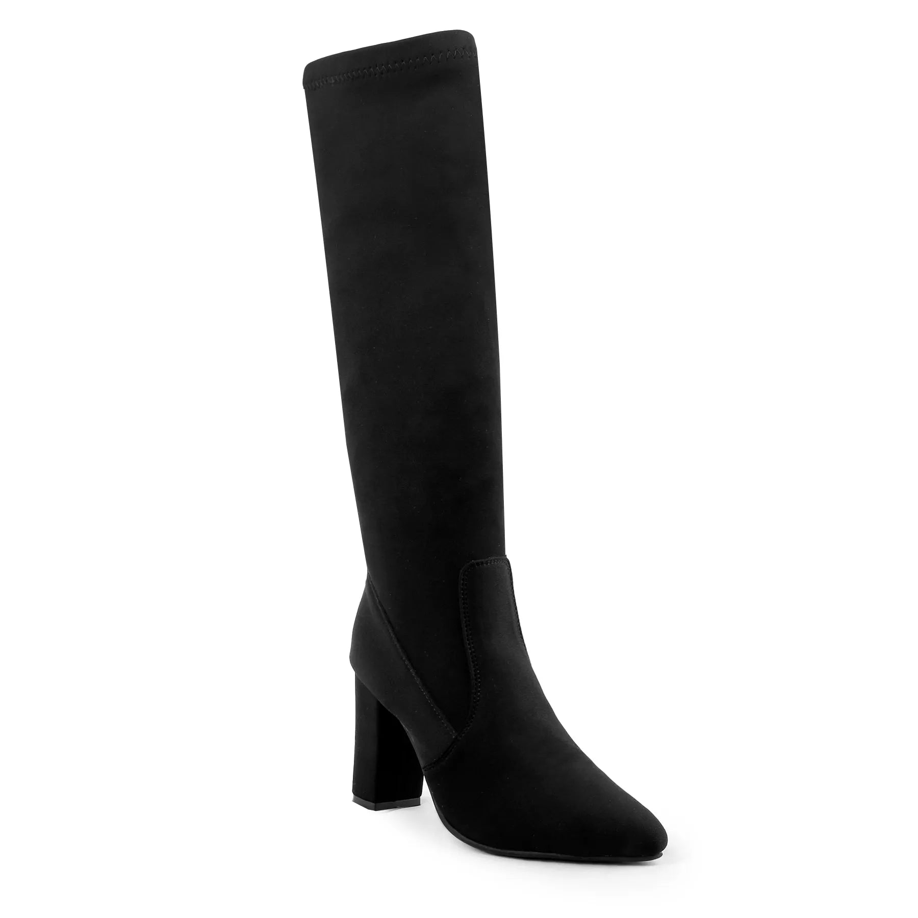 Elegant black vegan long boots women premium materials cruelty-free