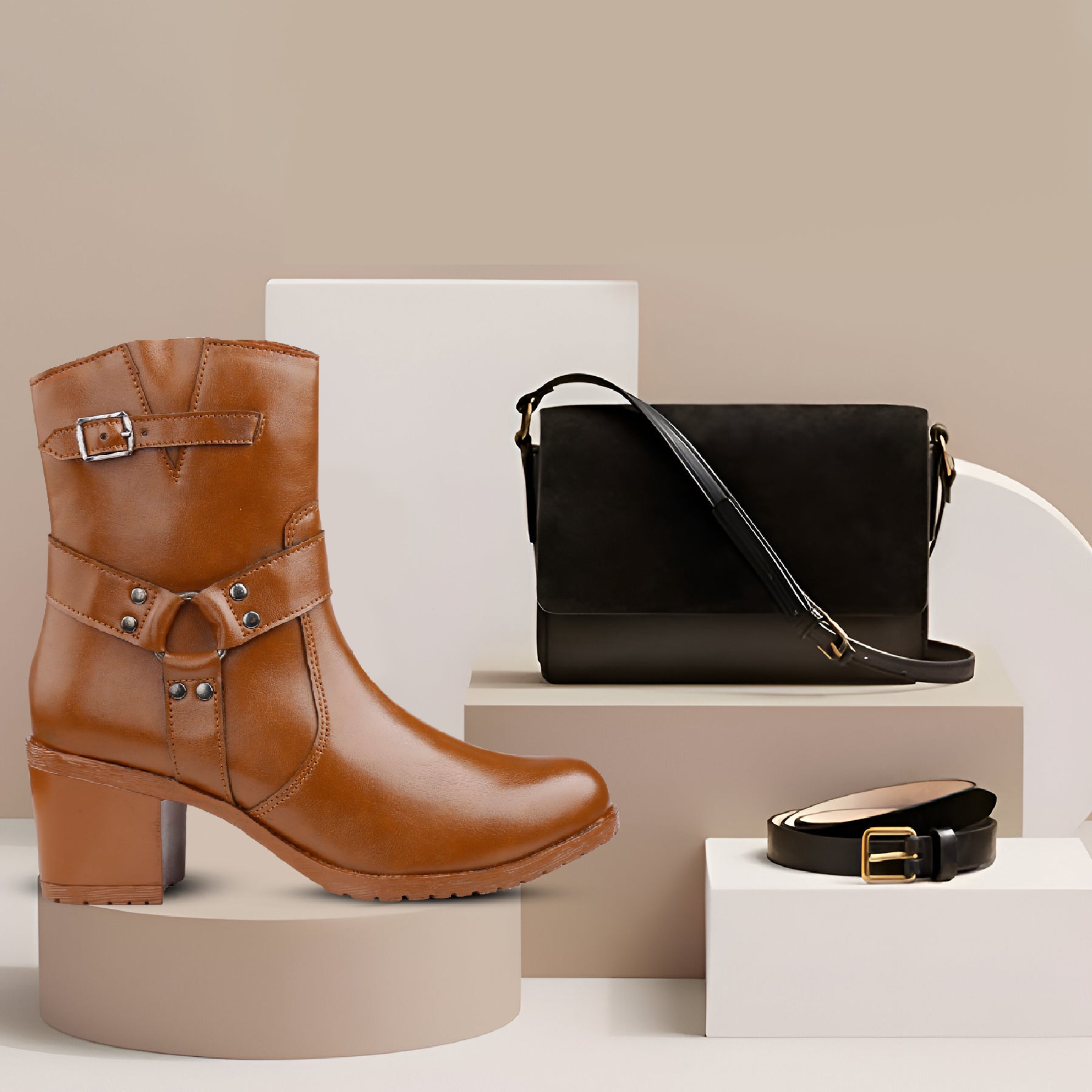 Elegant Black Vegan Ankle Zipper Boots for Women