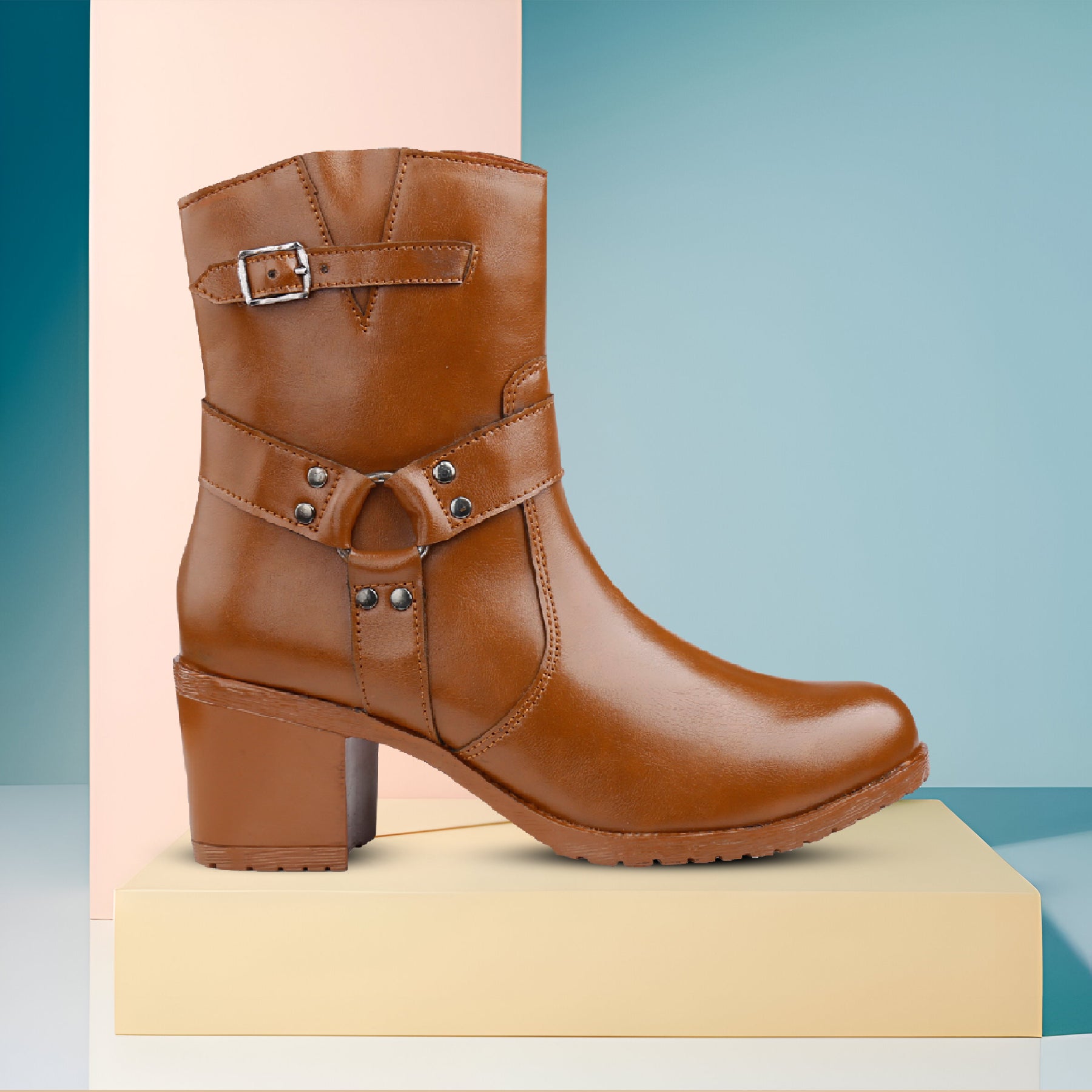 Elegant Black Vegan Ankle Zipper Boots for Women