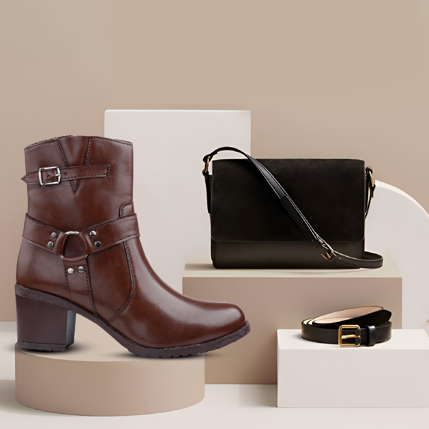 Elegant Black Vegan Ankle Zipper Boots for Women