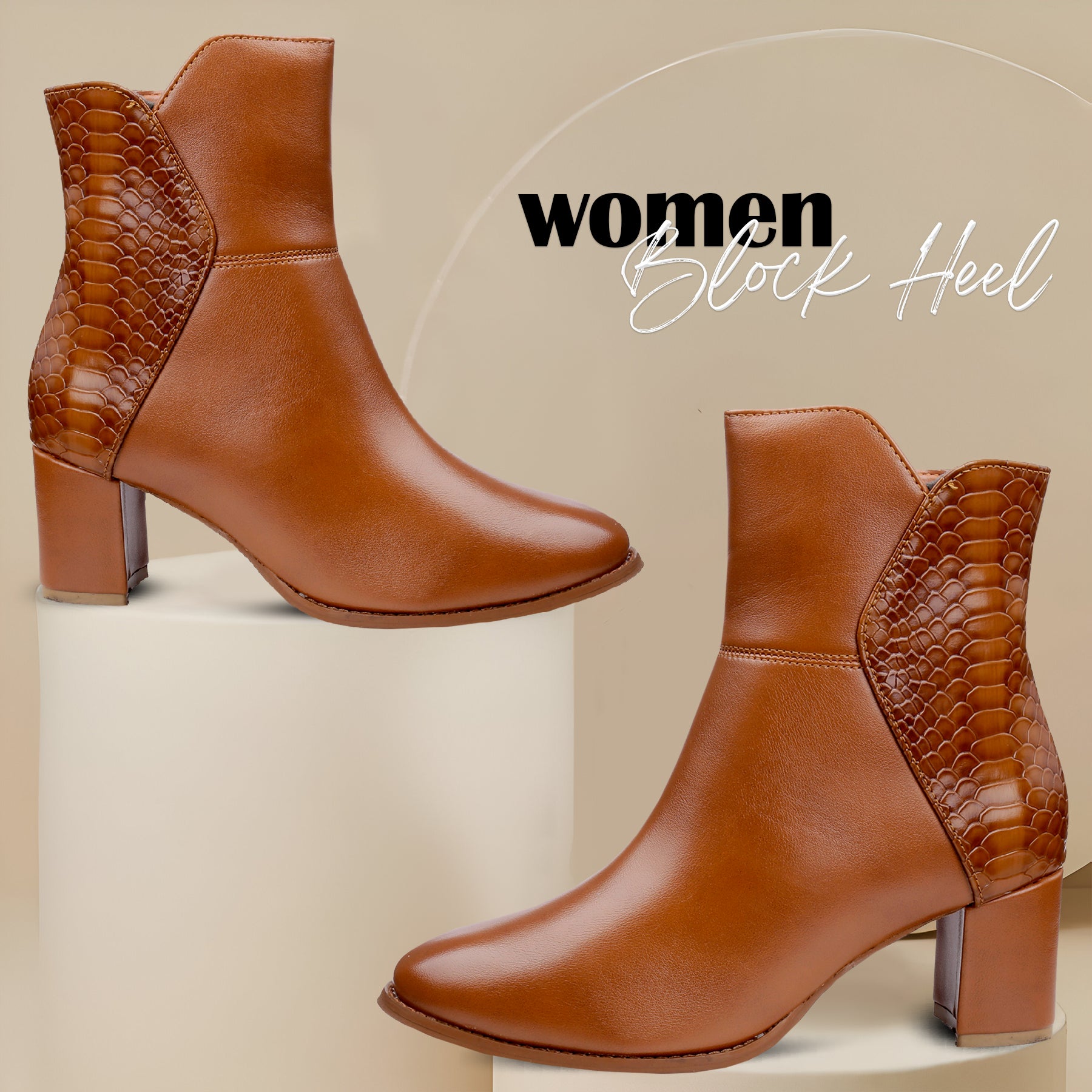 Fashioned Zipper Ankle Boots for Women