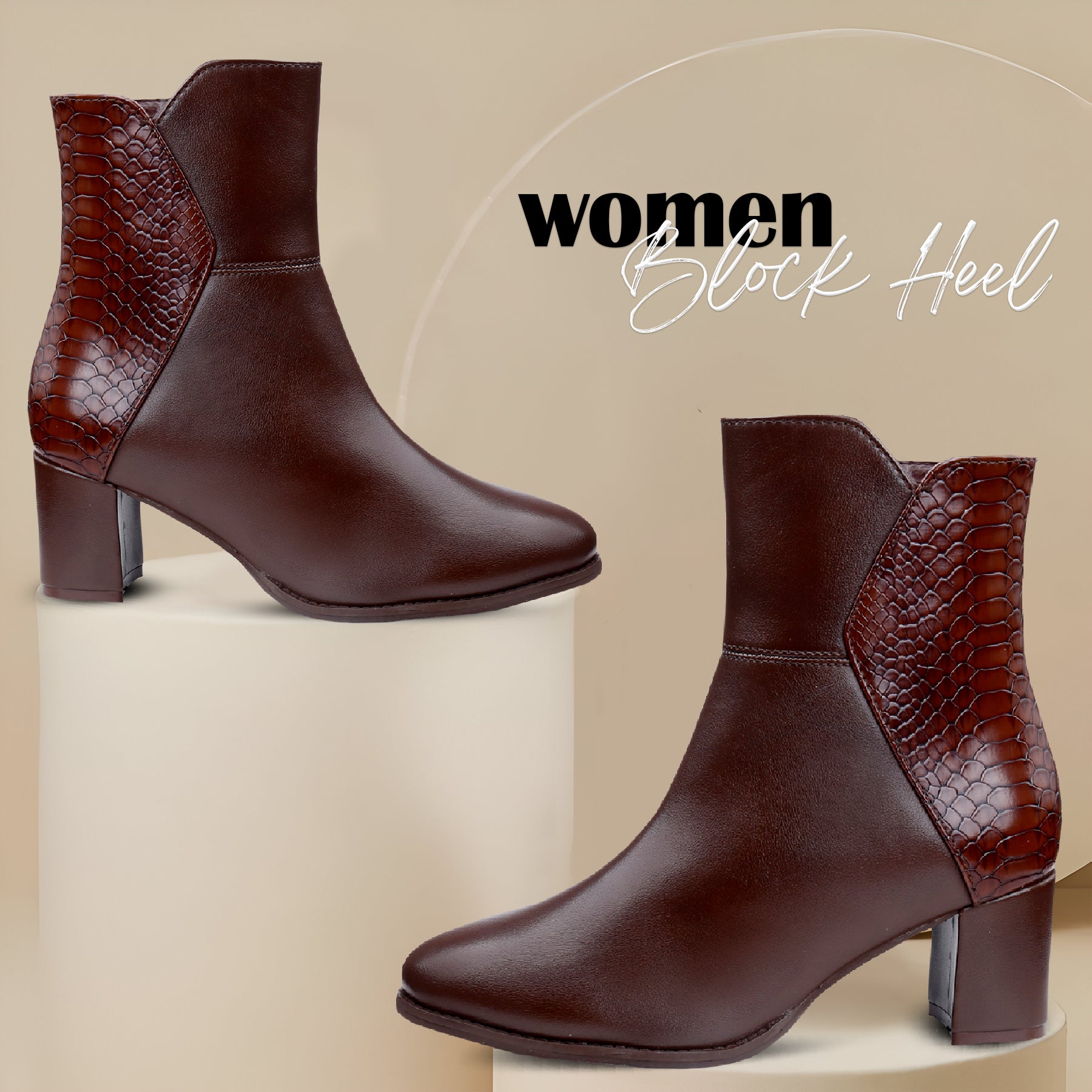 Fashioned Zipper Ankle Boots for Women