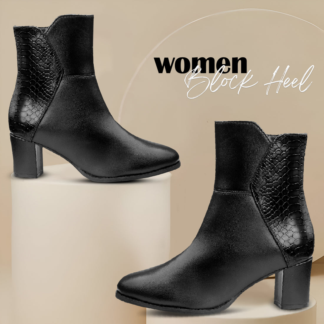 Luxury black vegan ankle boots women with sleek side-zip – Marco Bellorri