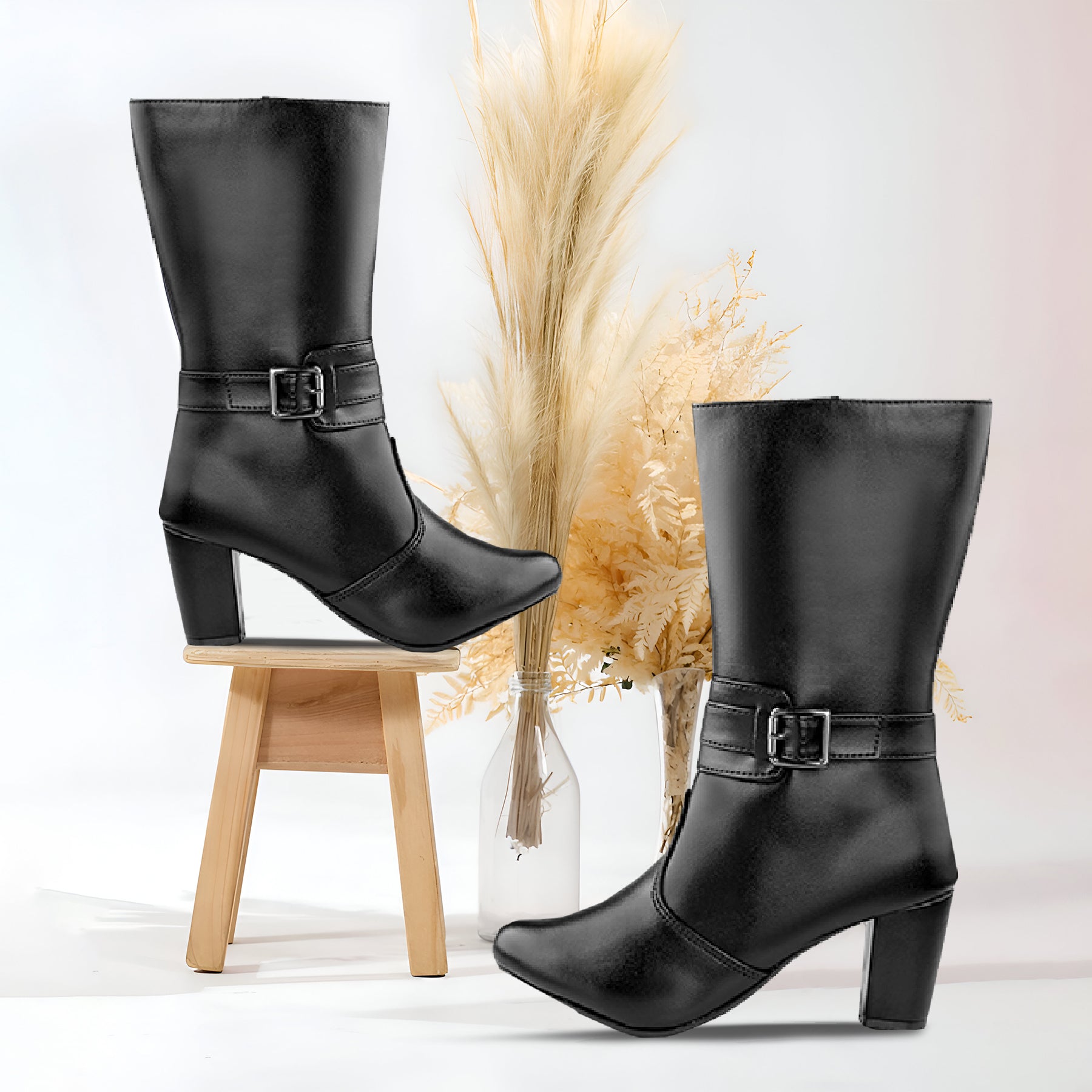 Women Stylish Buckle Long Boots
