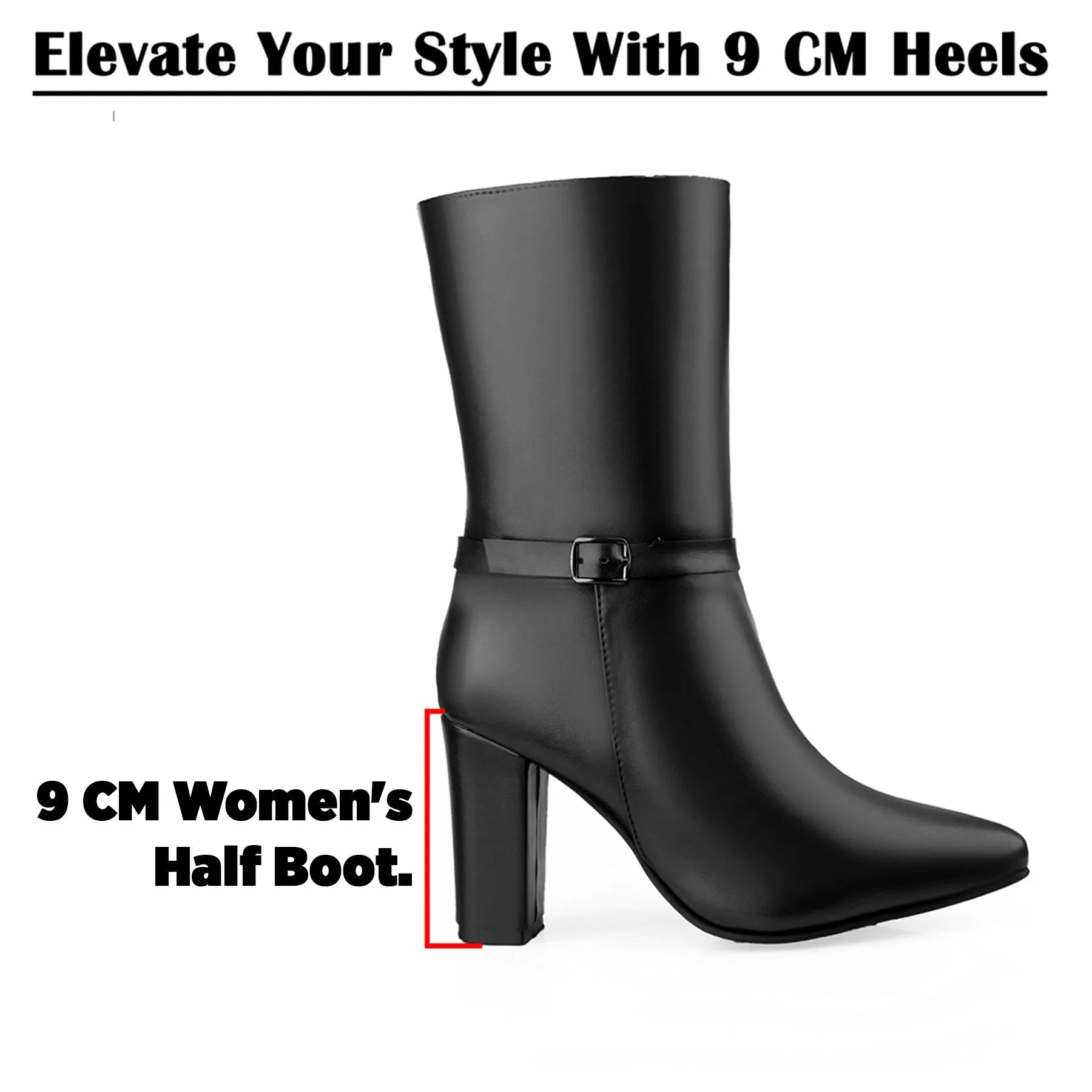 Black vegan ankle-length boots women subtle luxury detail, cruelty-free design