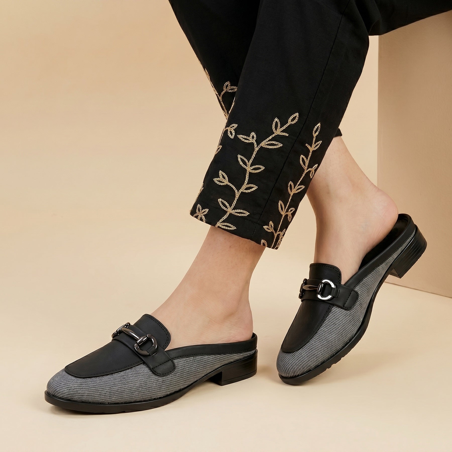 Marco Bellorri Premium Woven Mule Loafers with Sophisticated Slip On Design