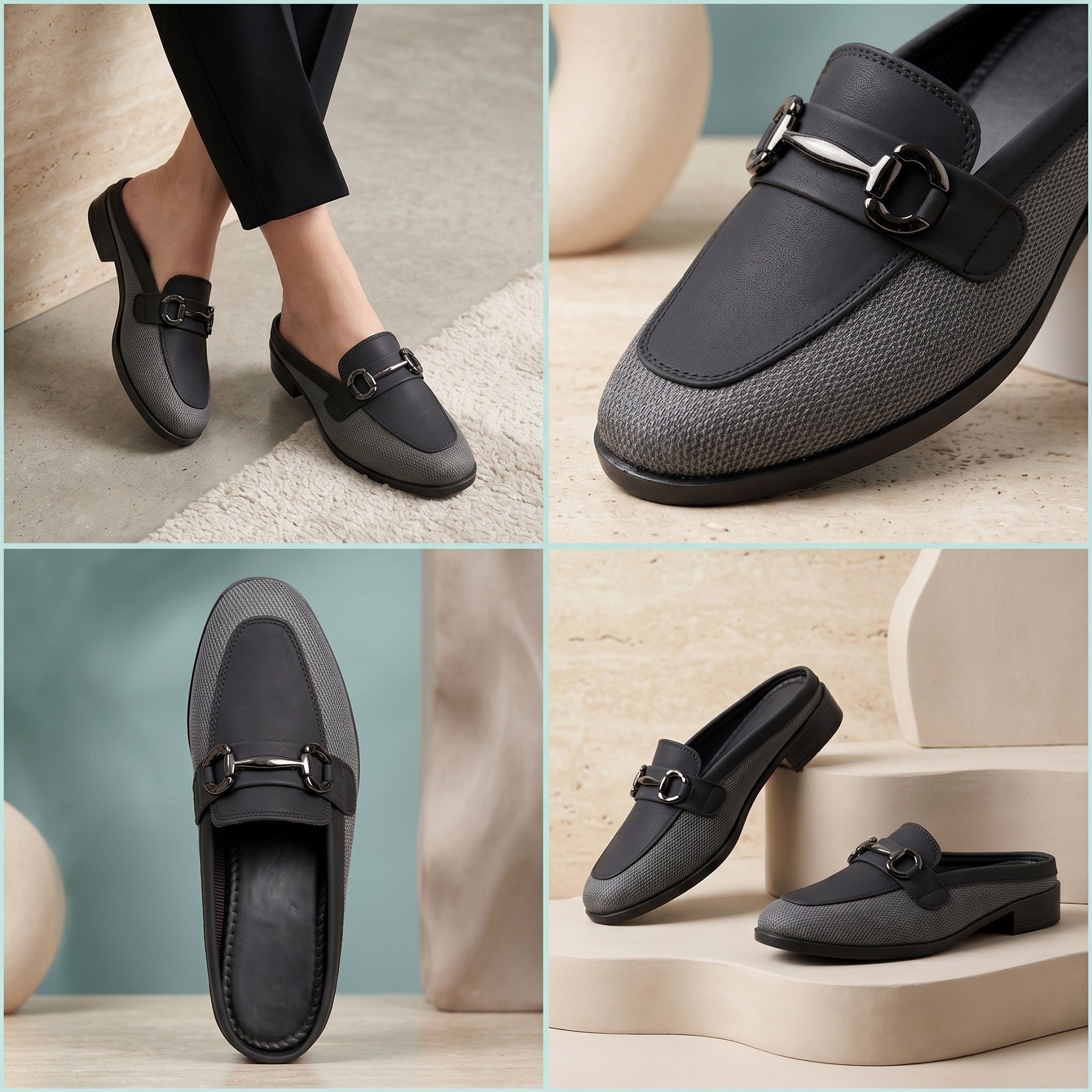Marco Bellorri Premium Woven Mule Loafers with Sophisticated Slip On Design