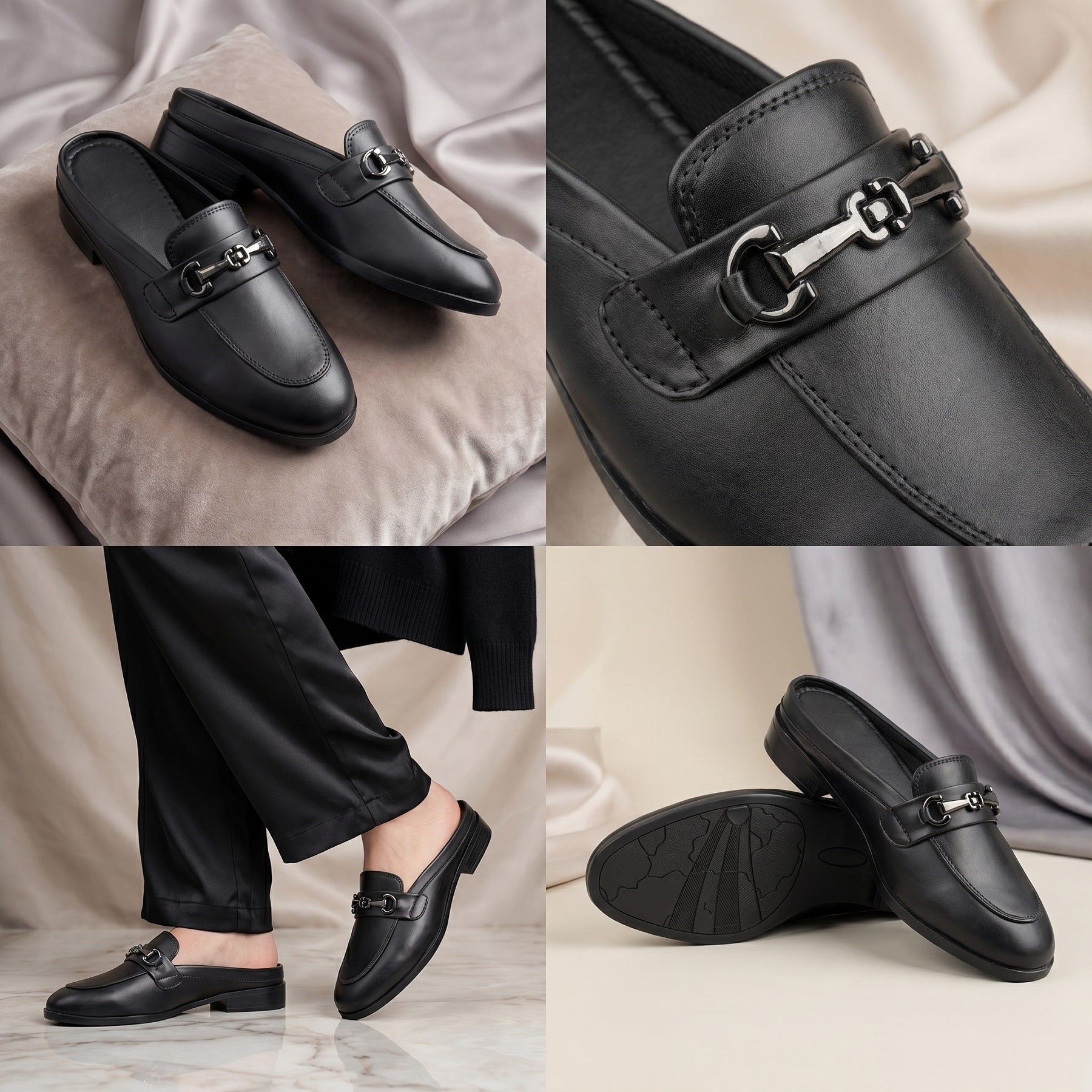 Marco Bellorri Luxury Slip-On Mule Loafers with Elegant Horsebit Accent