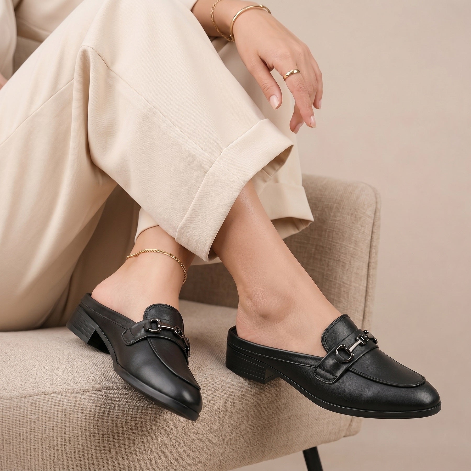 Marco Bellorri Luxury Slip-On Mule Loafers with Elegant Horsebit Accent