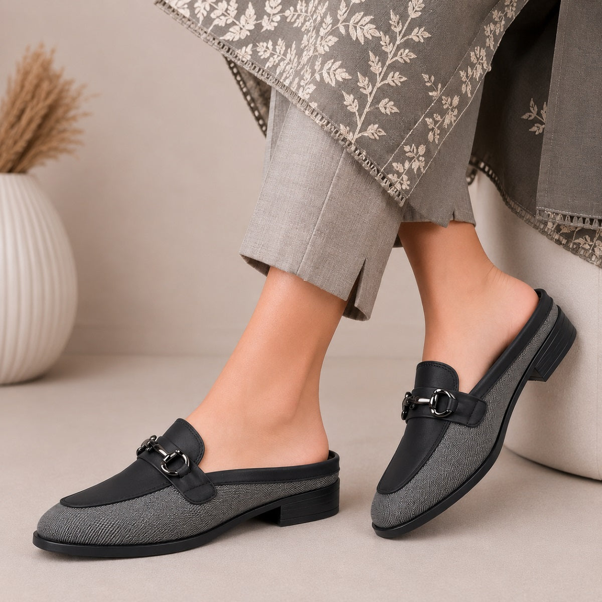 Marco Bellorri Premium Woven Mule Loafers with Sophisticated Slip On Design