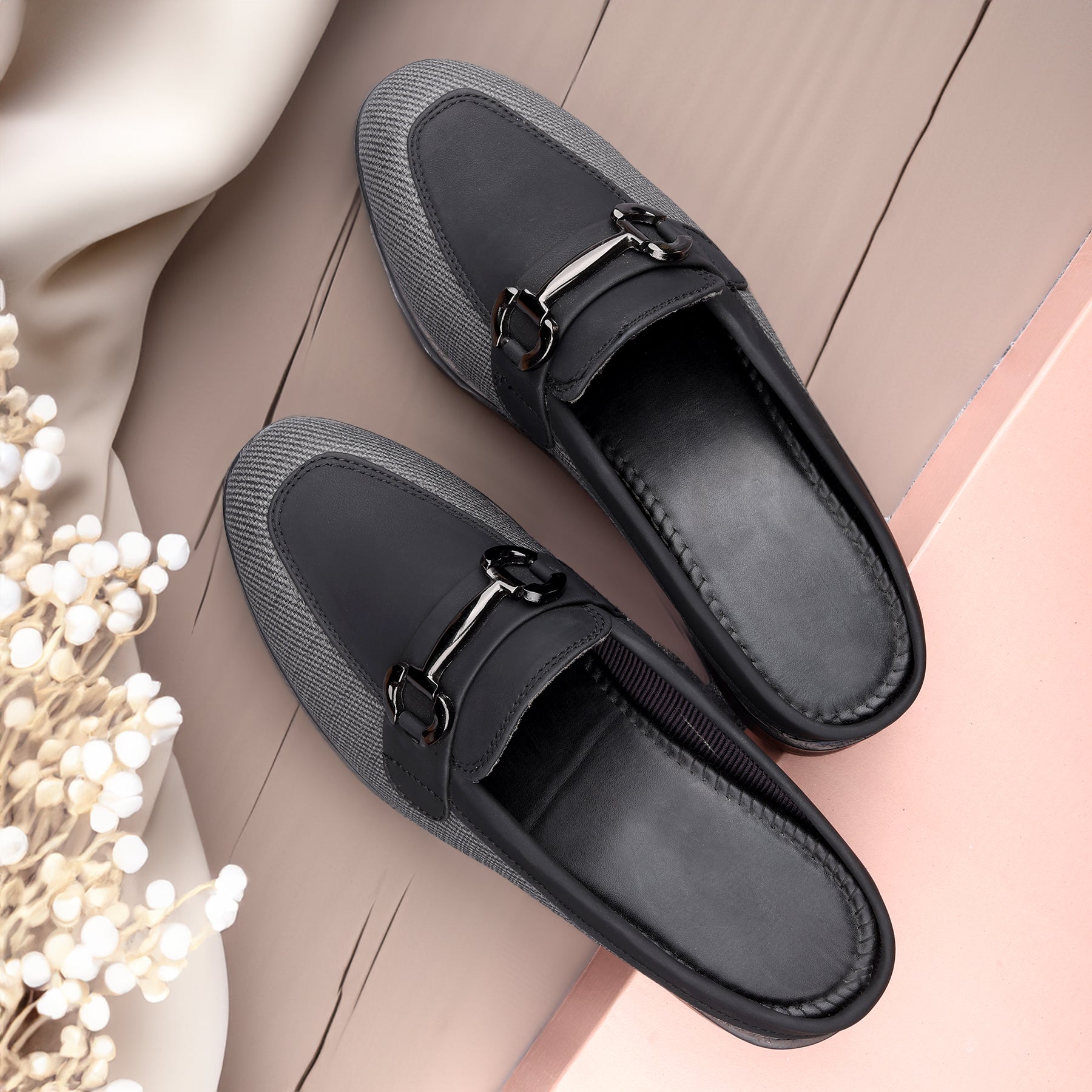 Marco Bellorri Premium Woven Mule Loafers with Sophisticated Slip On Design