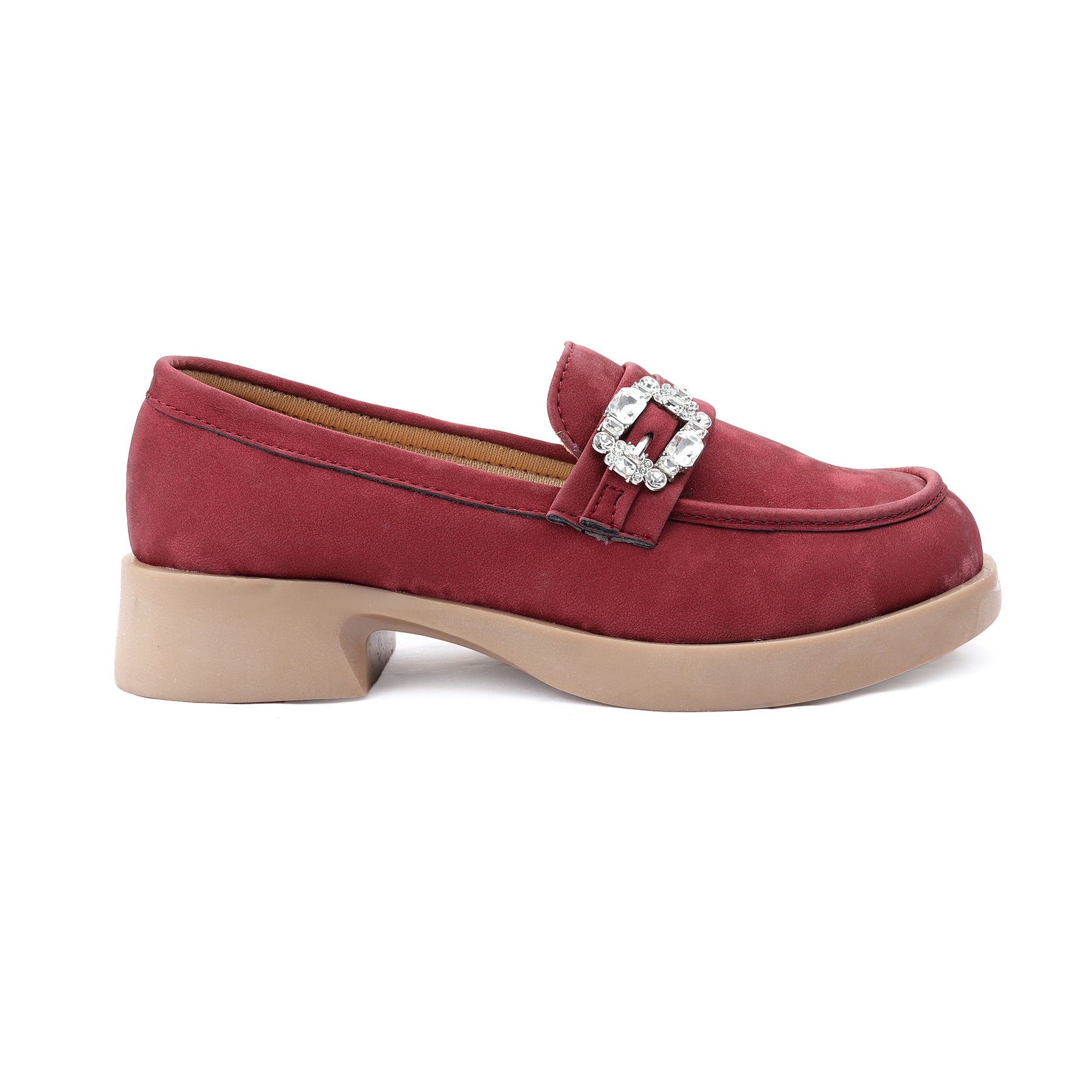 Marco Bellorri Womens Crystal Buckle Loafers with Cushioned Comfort