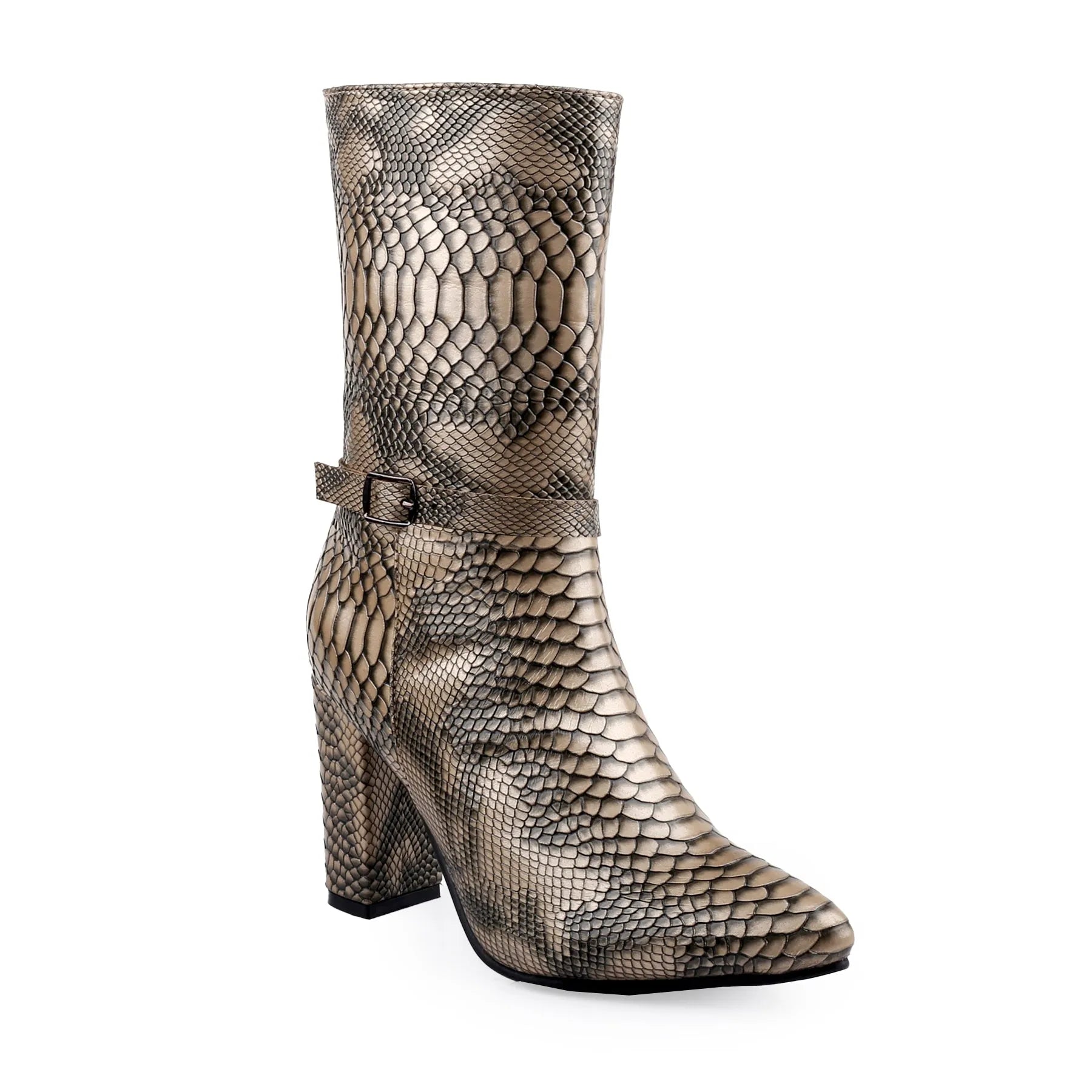 Women’s gray vegan ankle-length boots luxury comfort and vegan leather