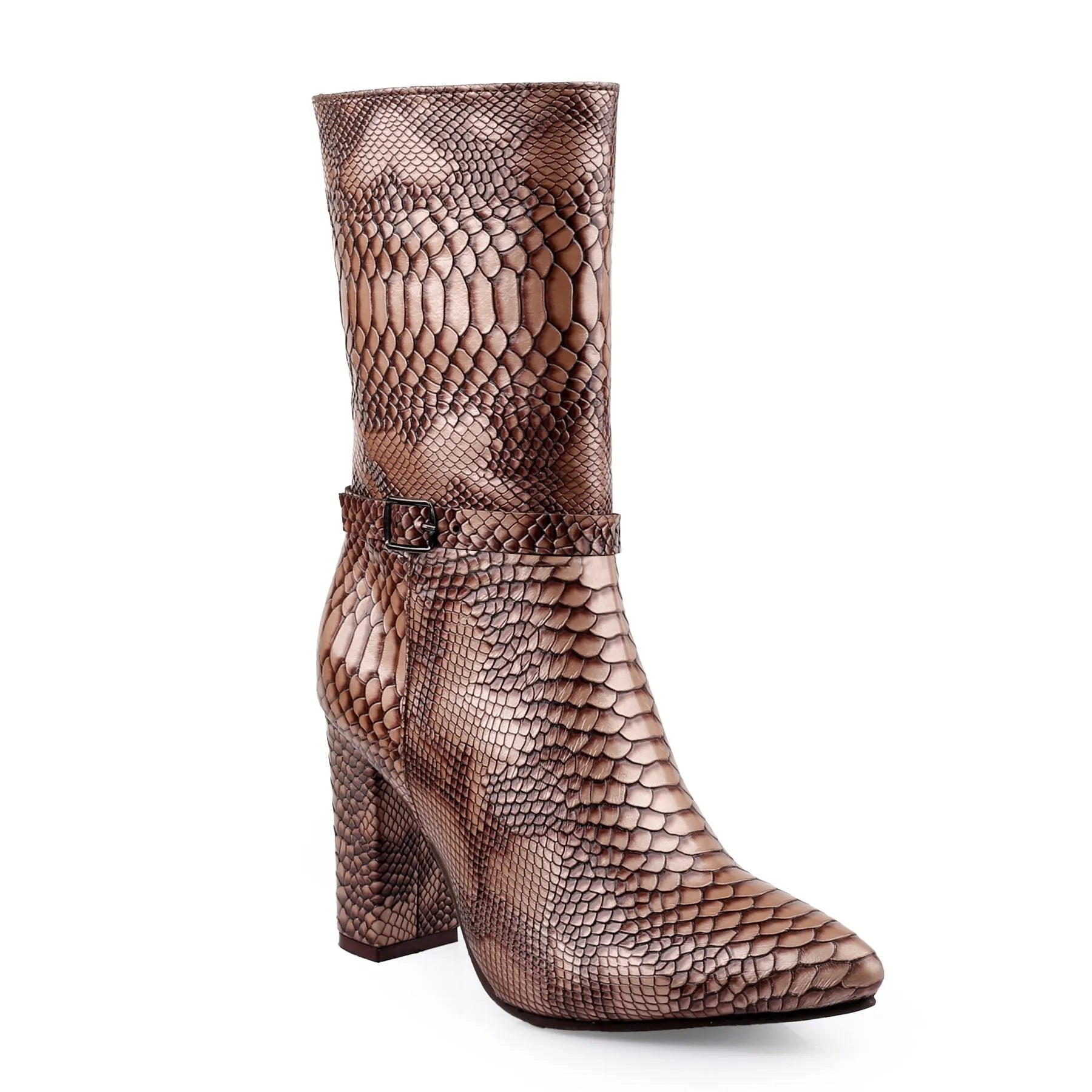 Women’s brown vegan ankle-length boots luxury comfort and vegan leather