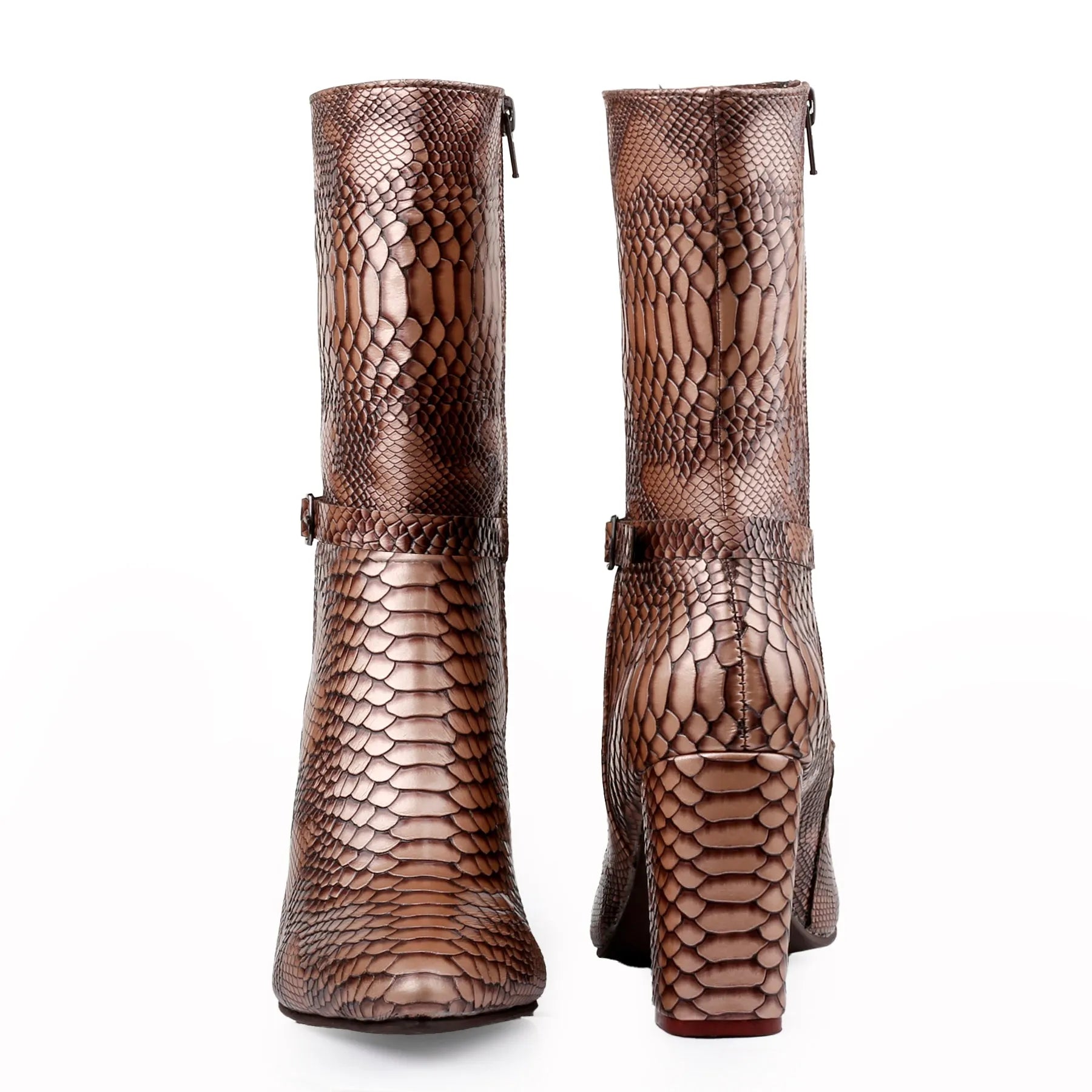 Designer brown vegan ankle boots women sleek finish and ethical materials