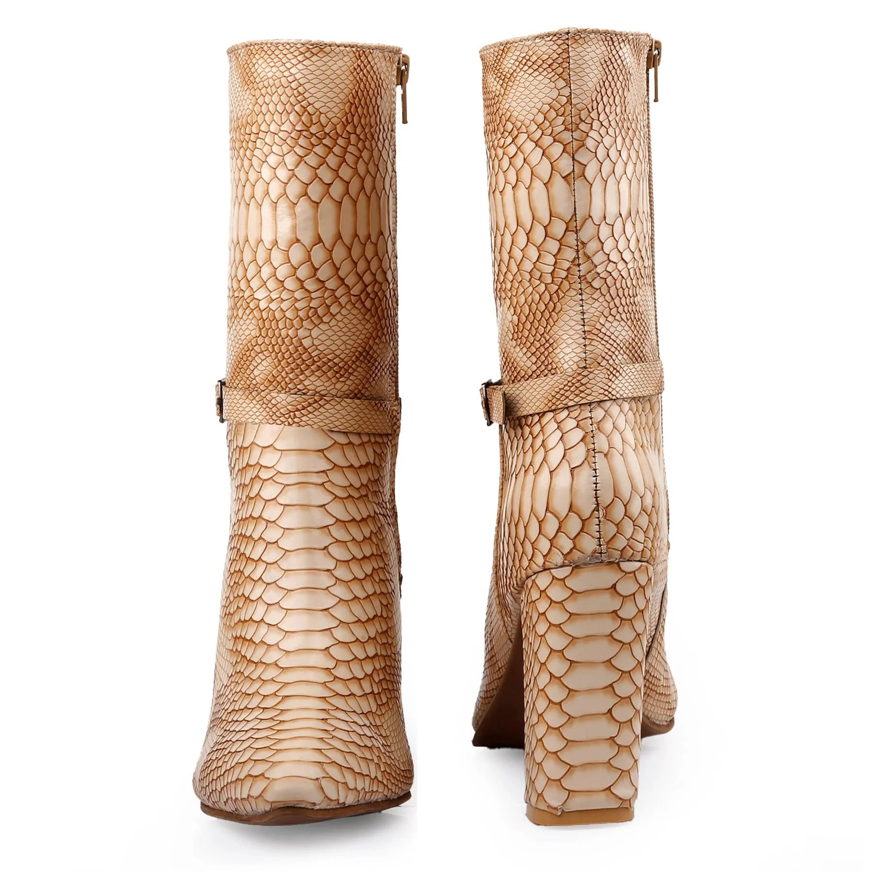 Designer beige vegan ankle boots women sleek finish and ethical materials