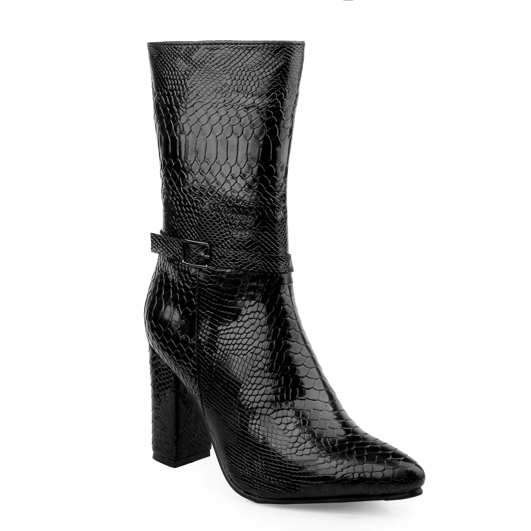 Women’s black vegan ankle-length boots luxury comfort and vegan leather