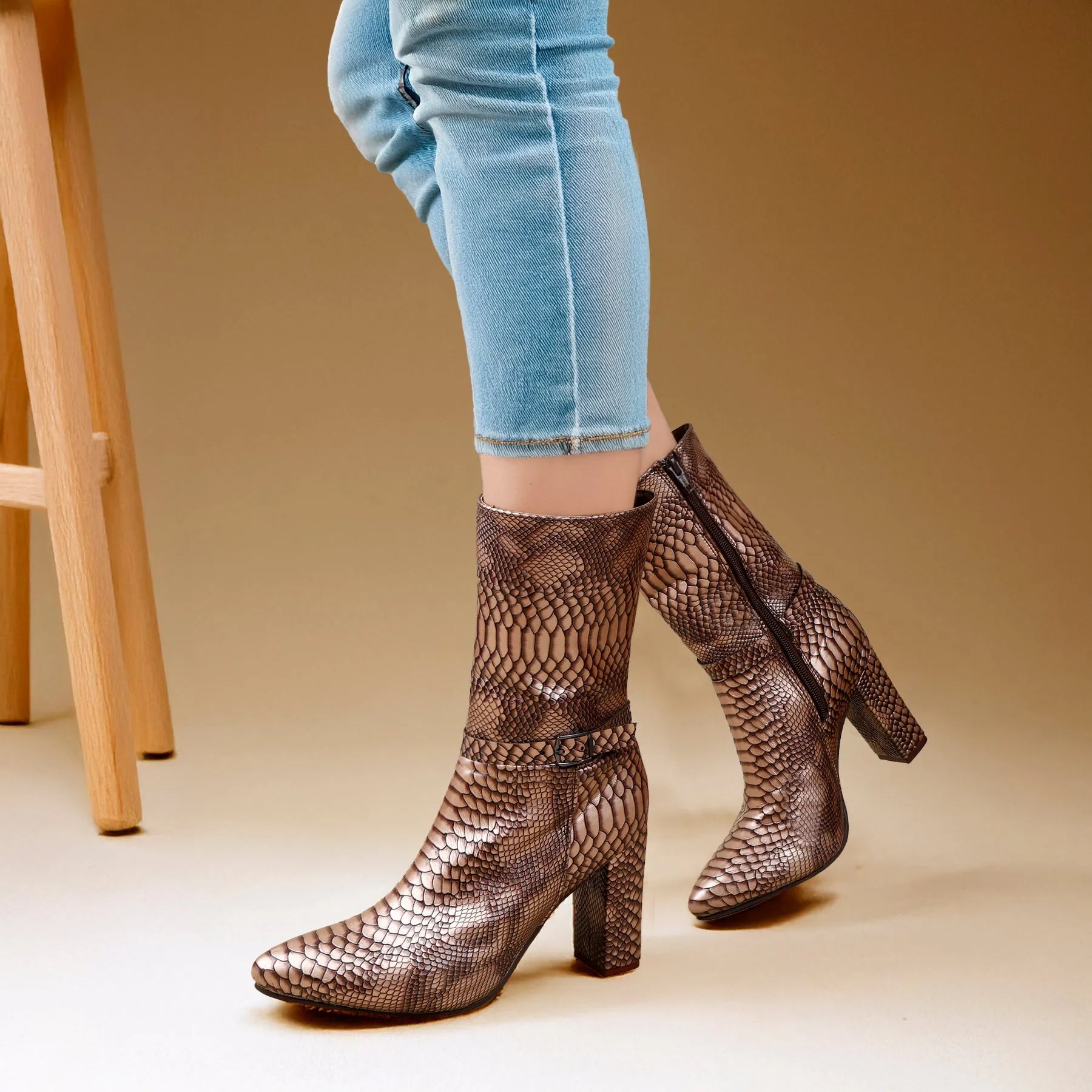 Luxury brown vegan ankle-boots women’s classic silhouette – Marco Bellorri