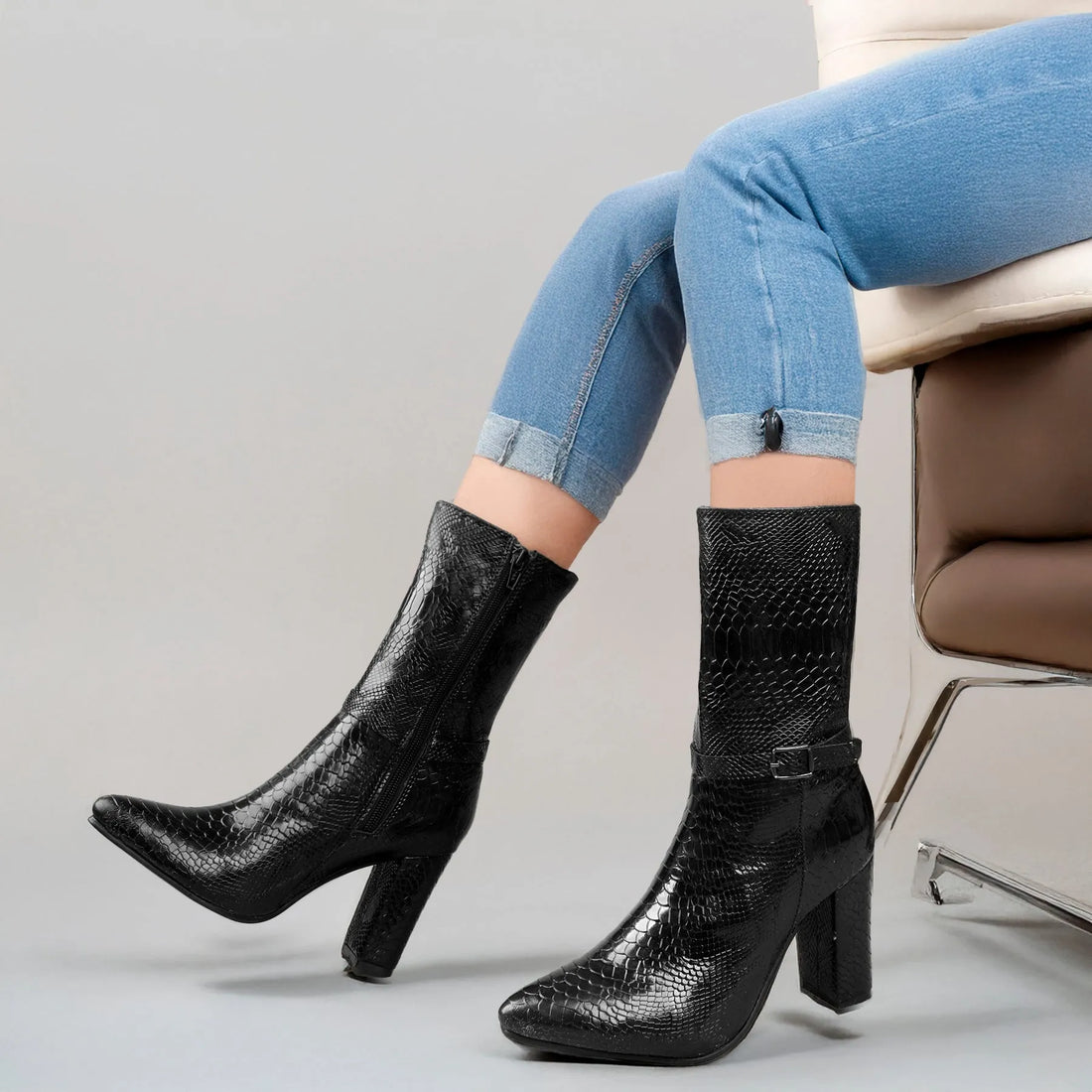 Luxury black vegan ankle-boots women’s classic silhouette – Marco Bellorri