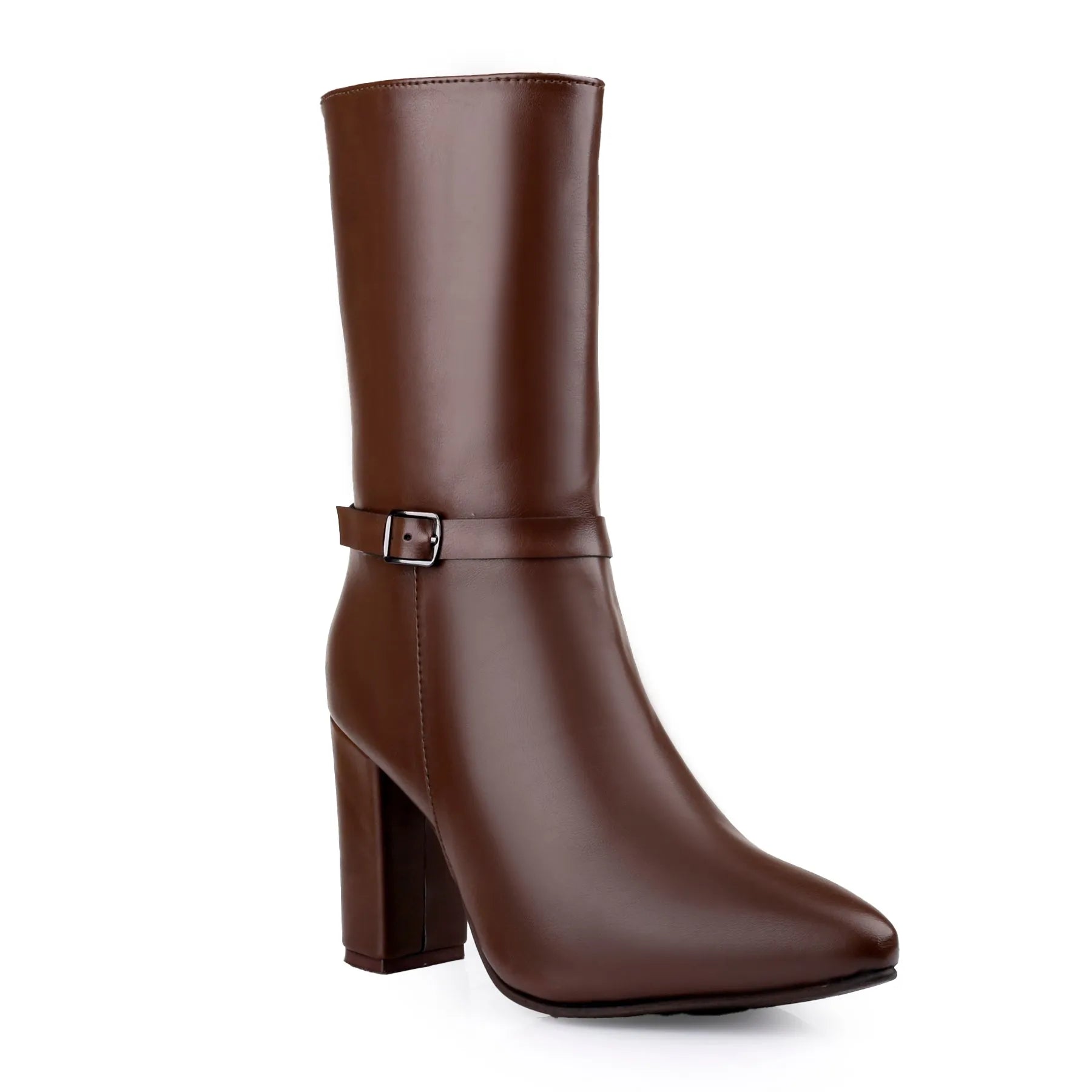 Women’s brown vegan ankle-length boots luxury comfort and vegan leather design