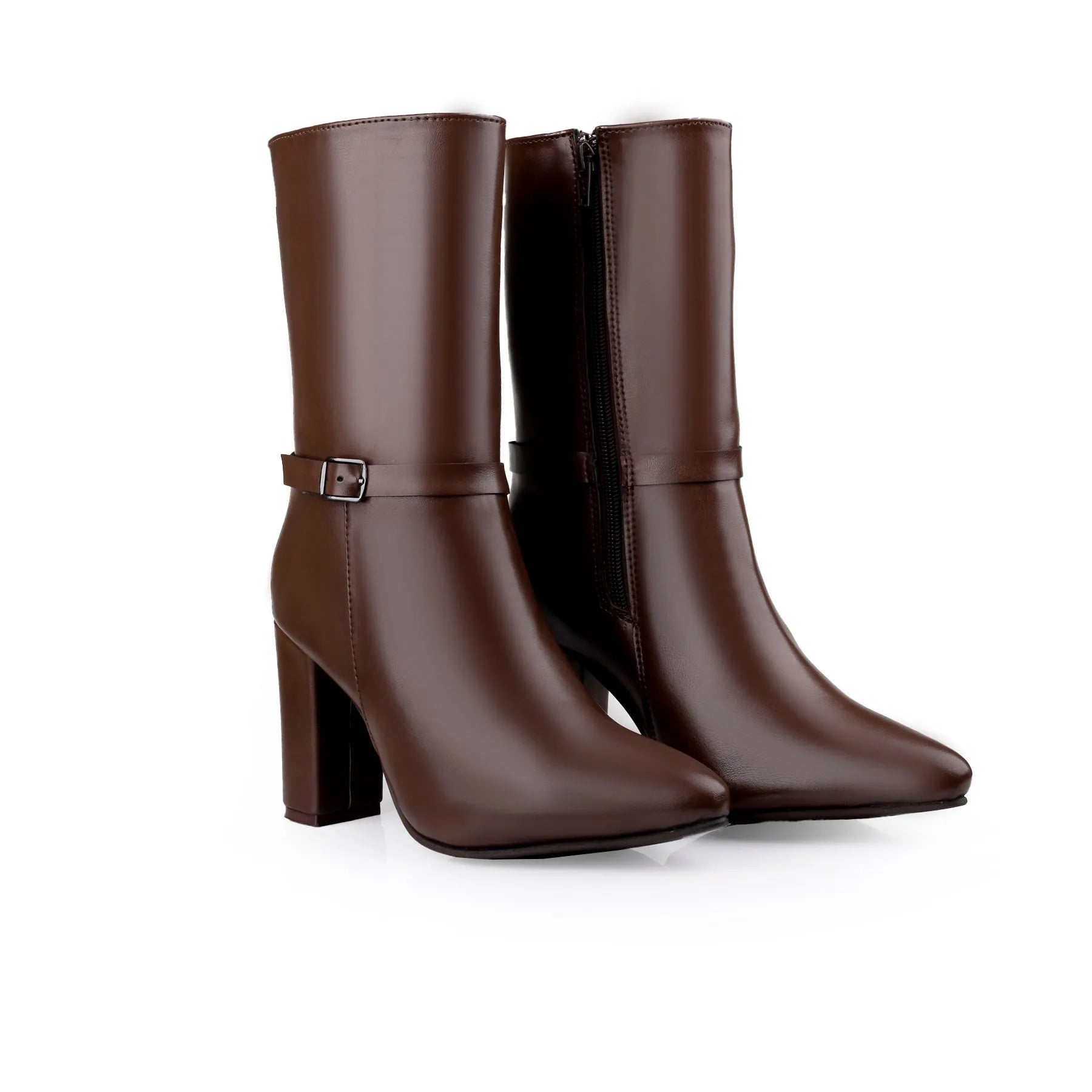 Women’s brown vegan ankle boots with refined shape and high-end vegan craftsmanship