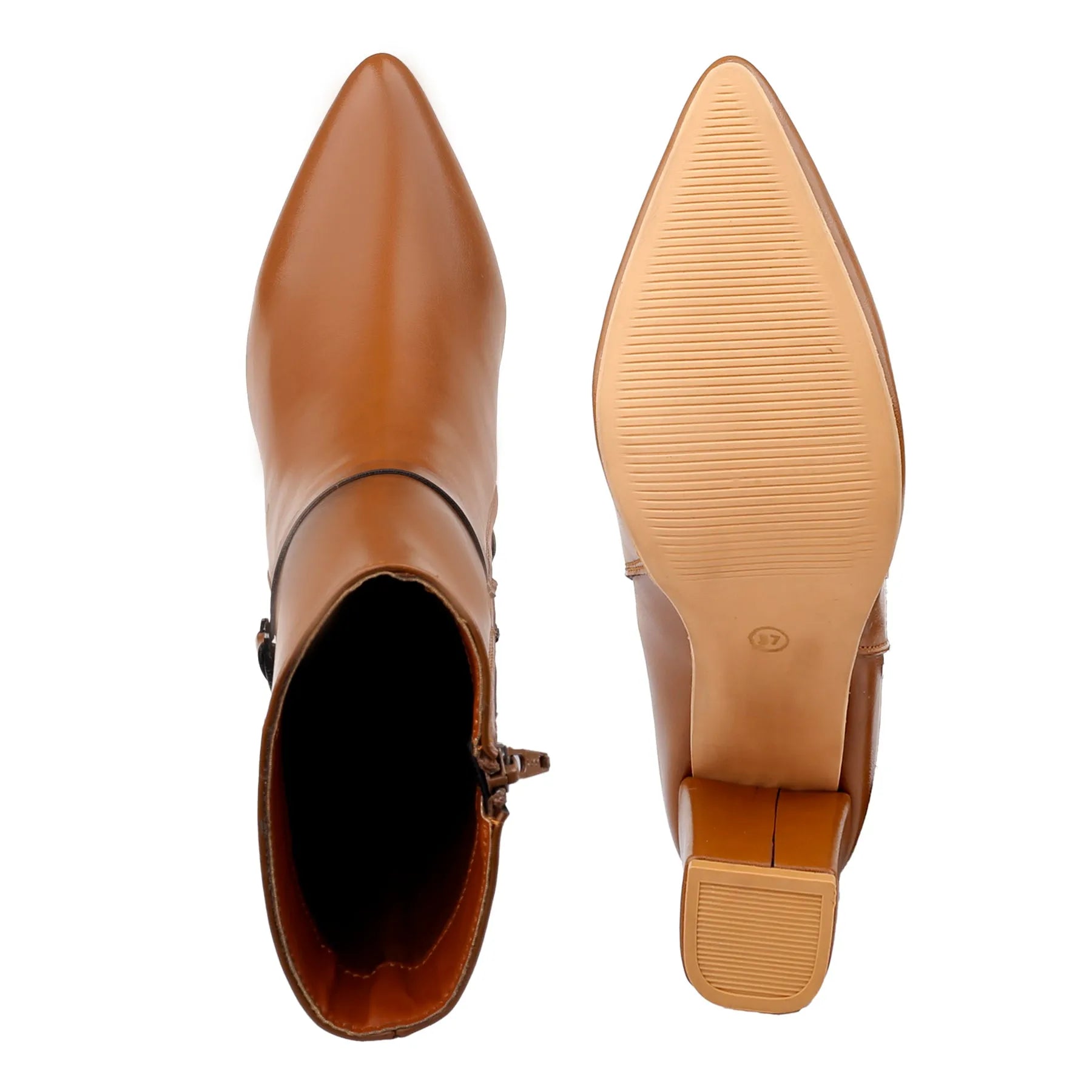 Designer tan vegan ankle-length boots women sleek finish and ethical materials