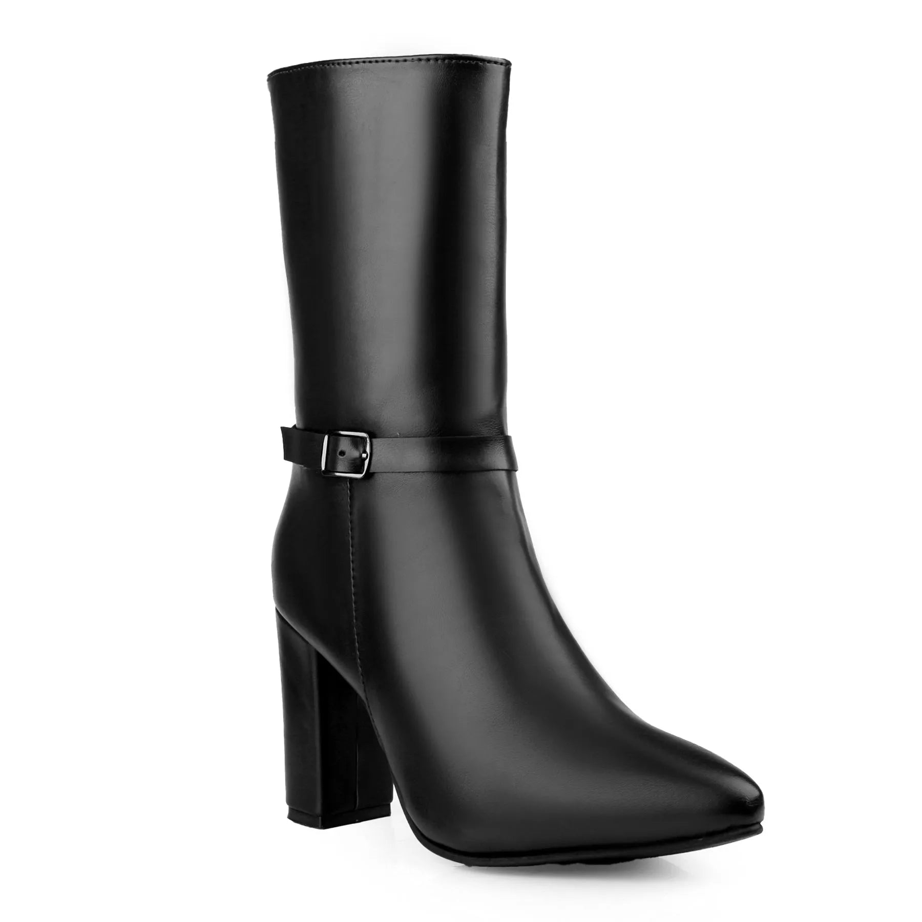Women’s black vegan ankle boots with refined shape and high-end vegan craftsmanship