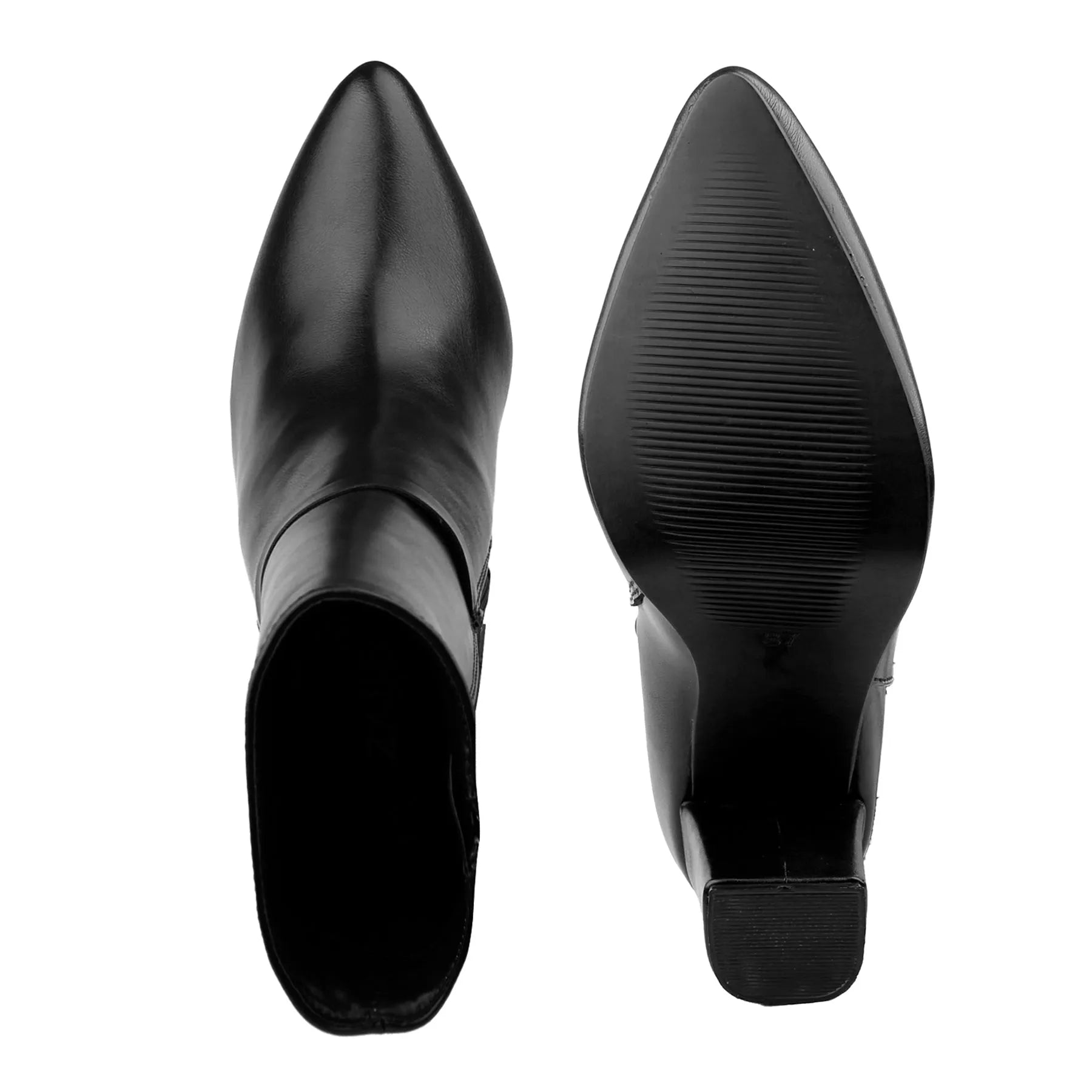 Women’s black vegan ankle-length boots luxury comfort and vegan leather design