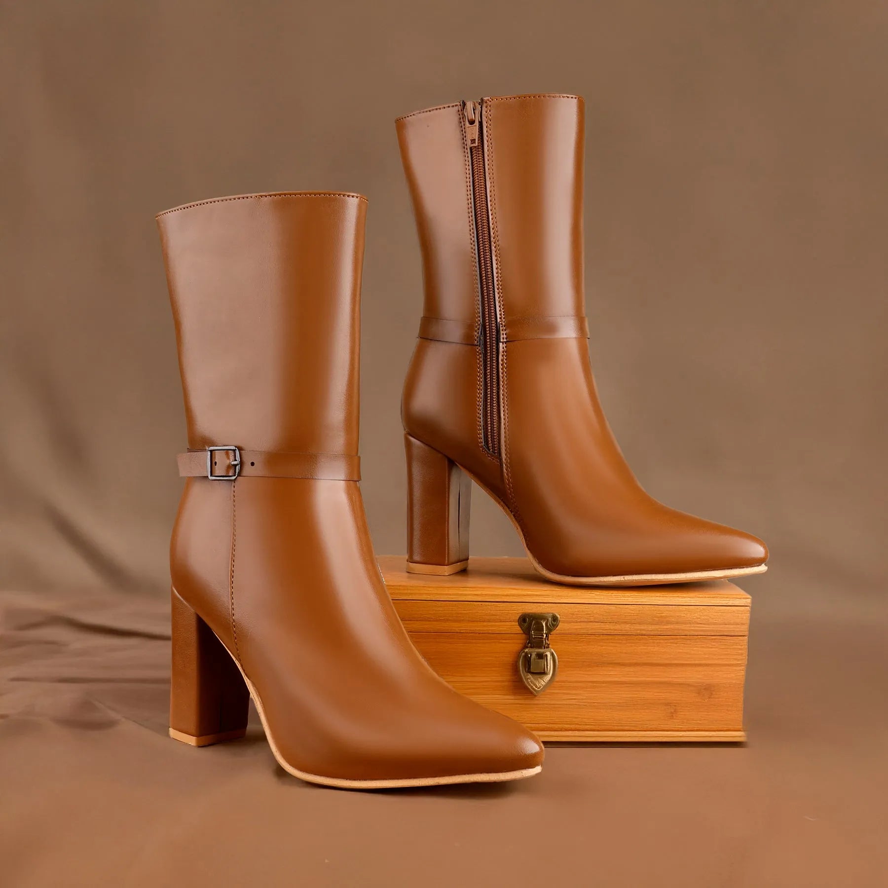 Tan vegan ankle boots for women luxury vegan footwear all-day wear