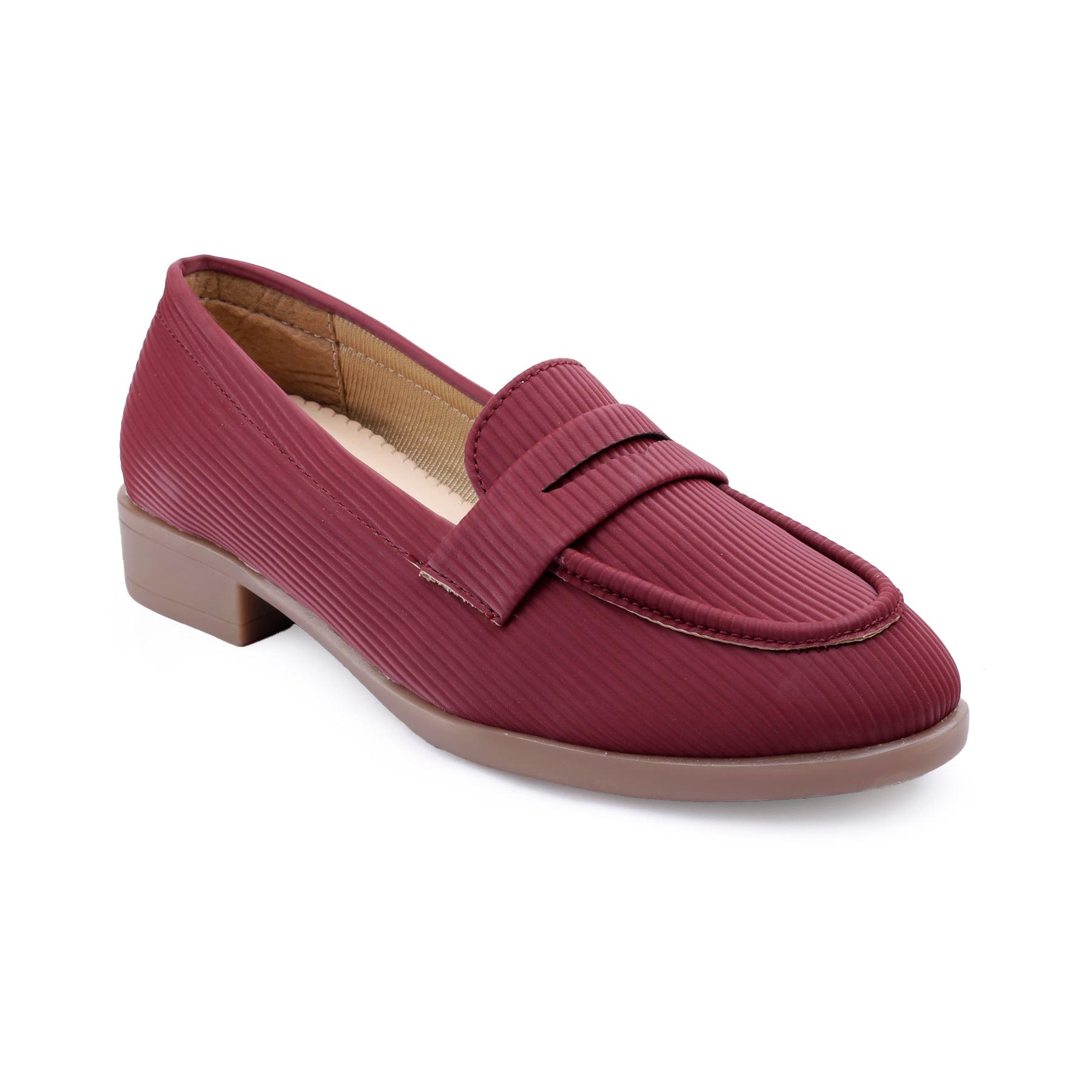 Marco Bellorri Womens Premium Ivory Textured Penny Loafers with All Day Comfort