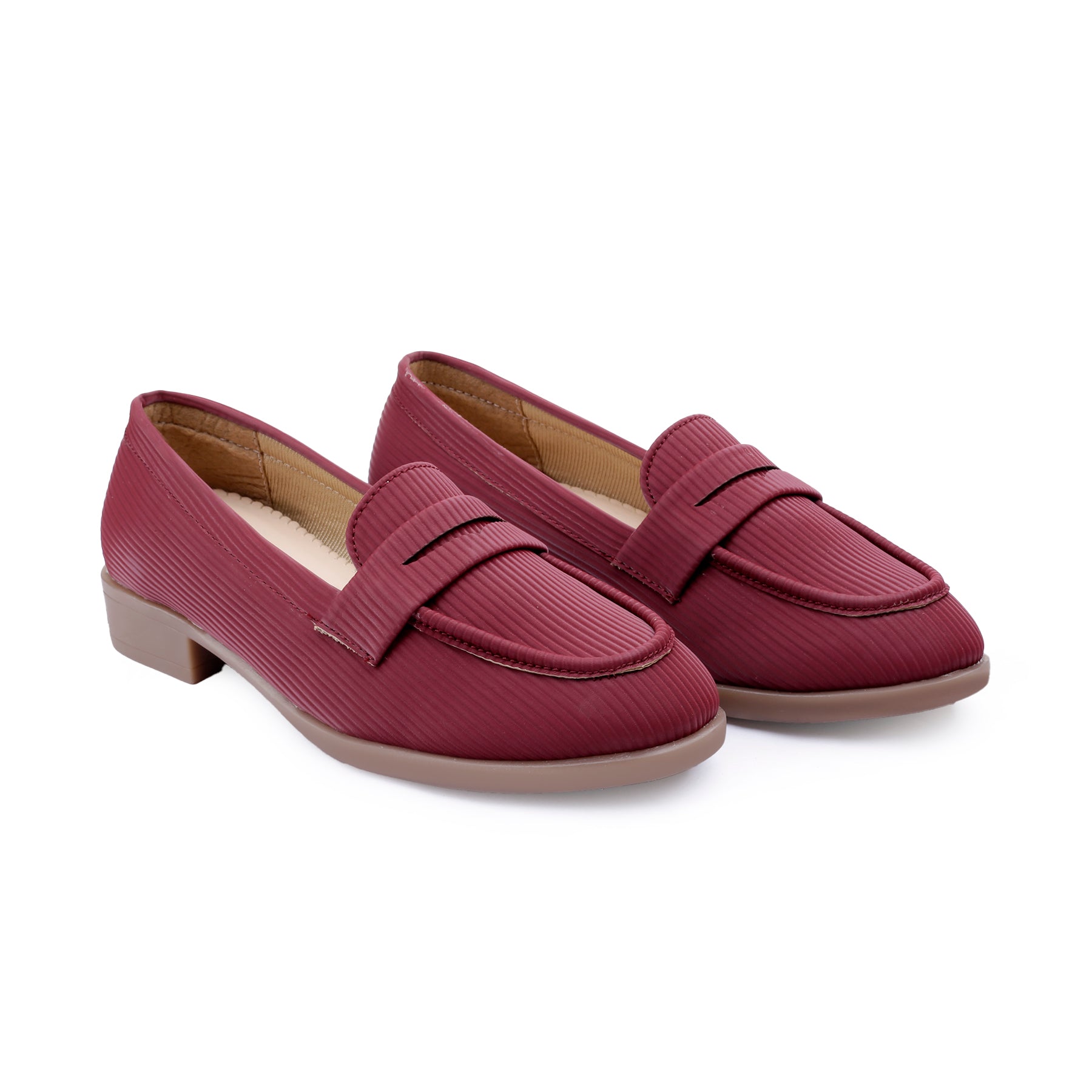 Marco Bellorri Womens Premium Ivory Textured Penny Loafers with All Day Comfort