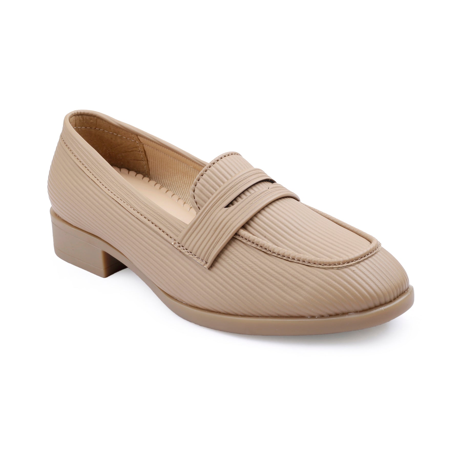 Marco Bellorri Womens Premium Ivory Textured Penny Loafers with All Day Comfort