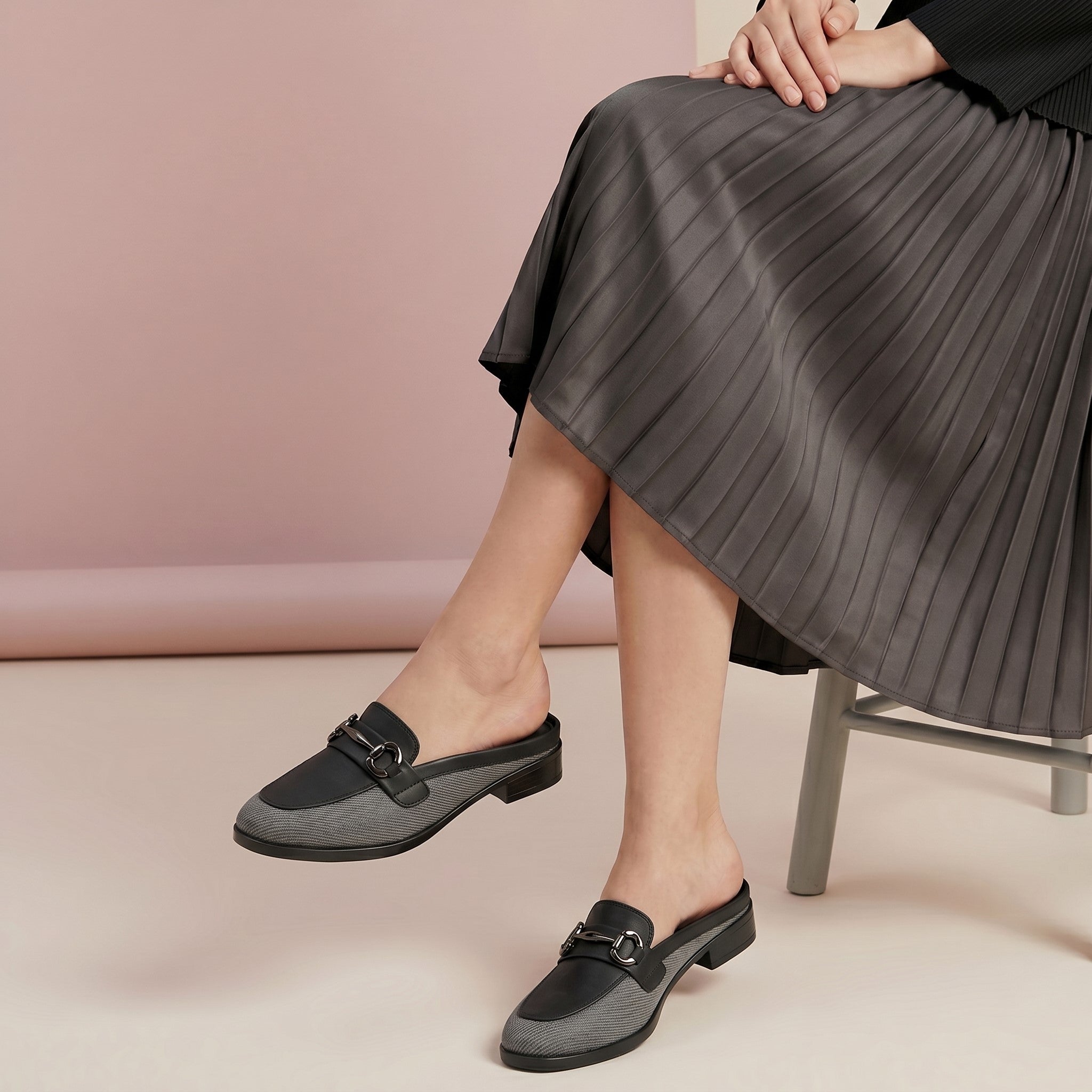Marco Bellorri Premium Woven Mule Loafers with Sophisticated Slip On Design