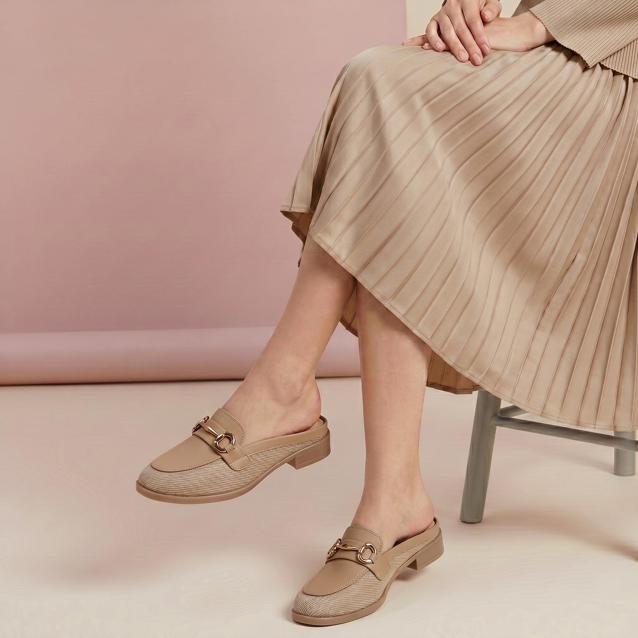 Marco Bellorri Premium Woven Mule Loafers with Sophisticated Slip On Design