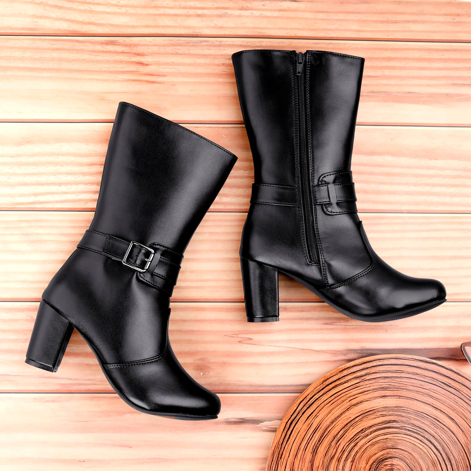 Women Stylish Buckle Long Boots