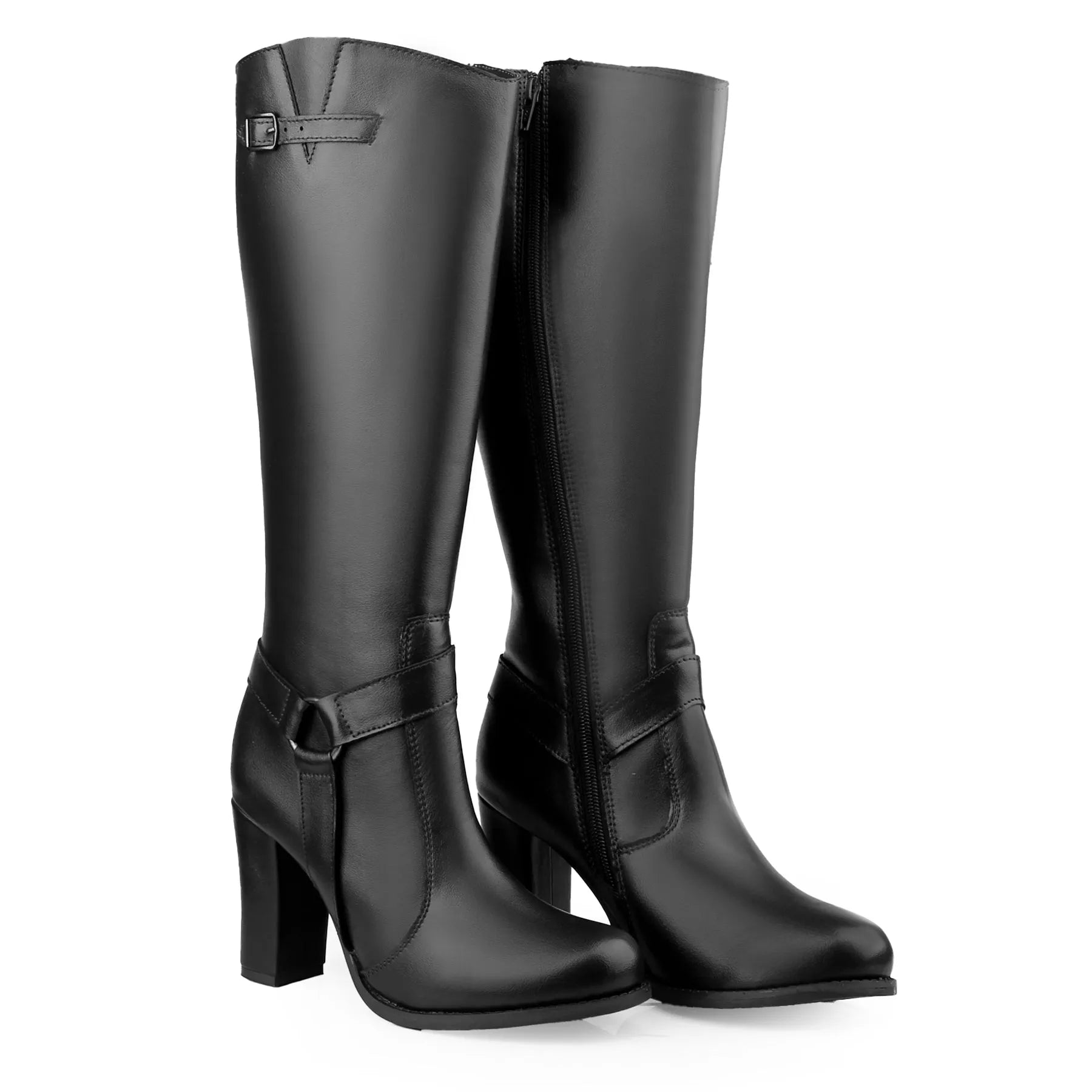 Elegant black vegan knee-high boots for women timeless style and comfort
