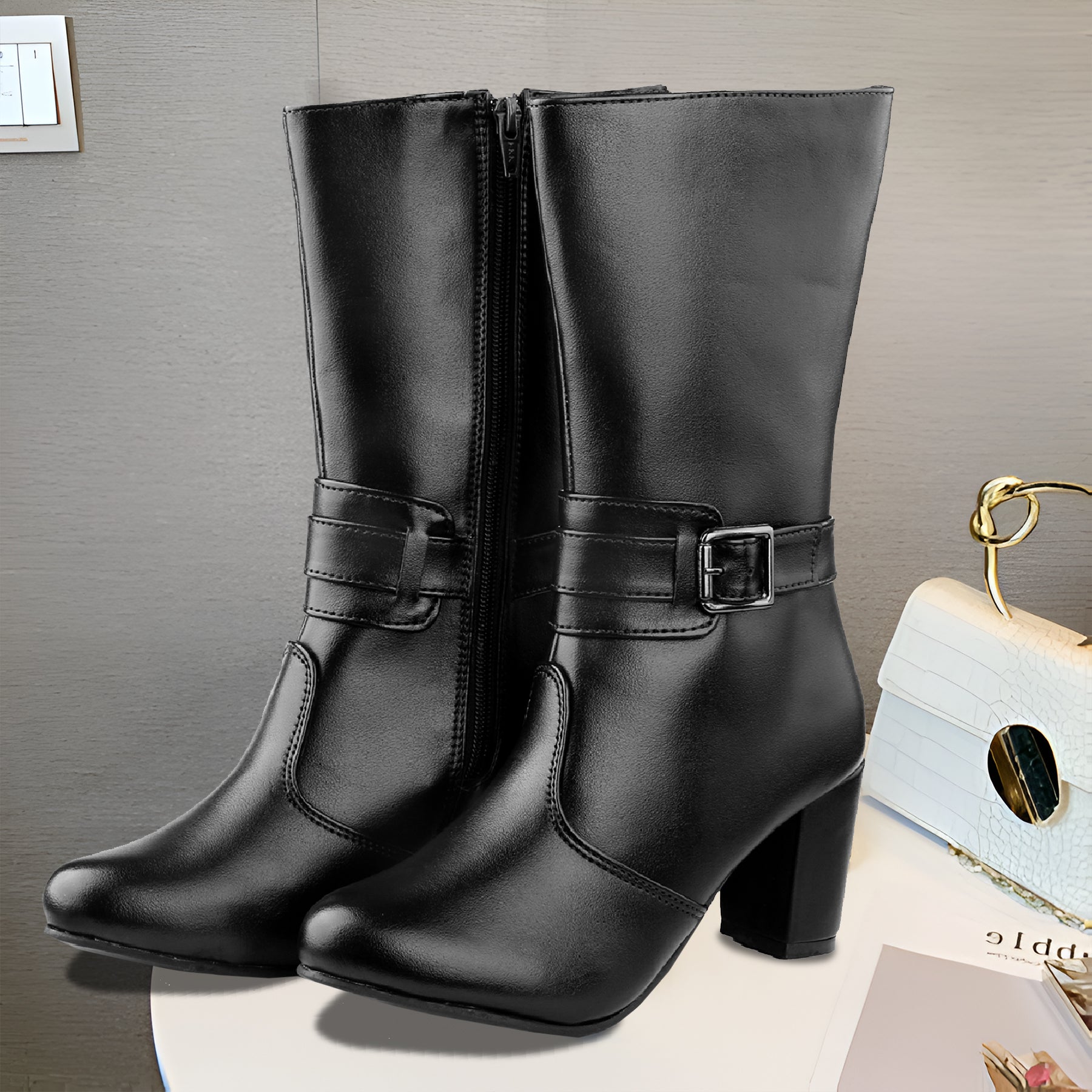 Women Stylish Buckle Long Boots