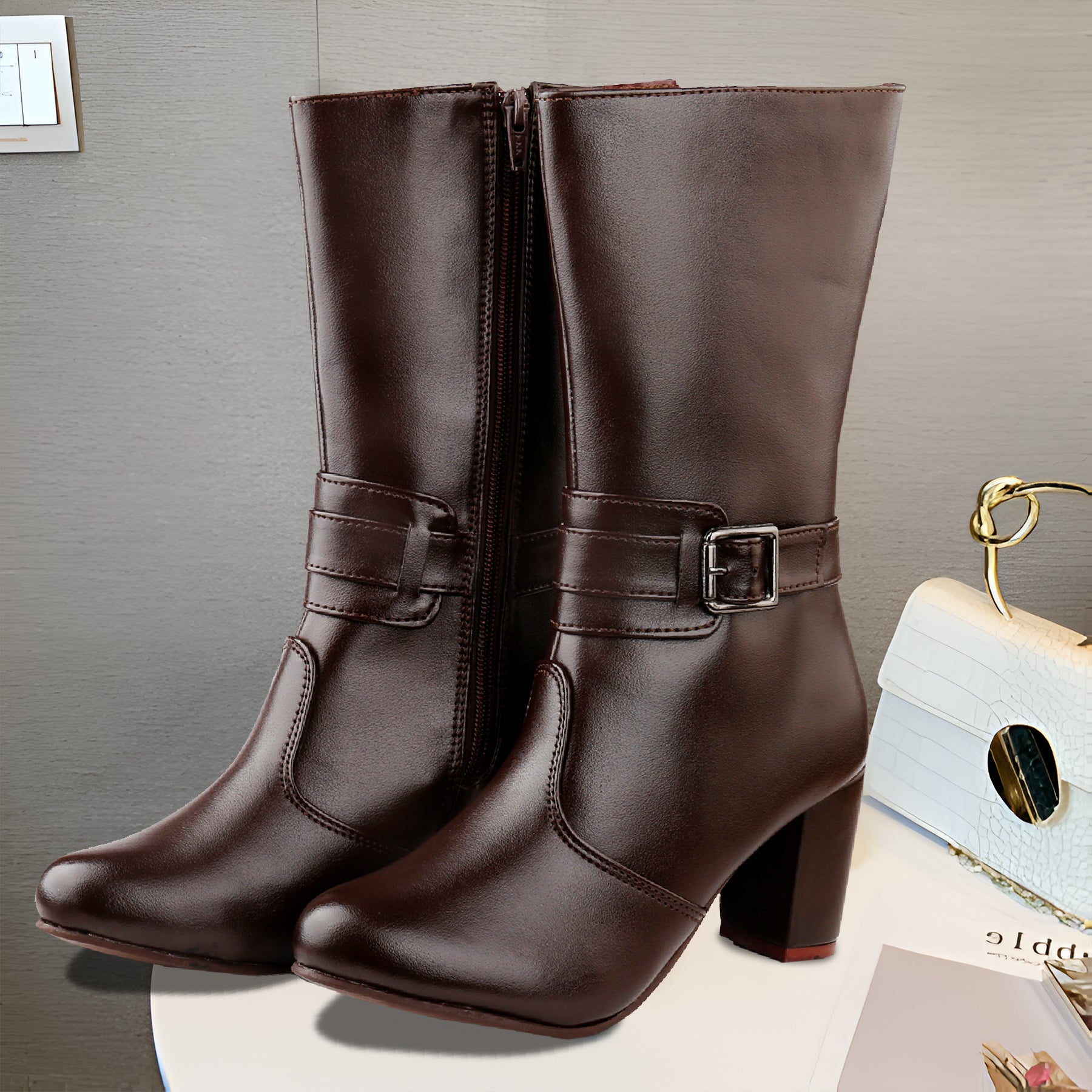 Women Stylish Buckle Long Boots