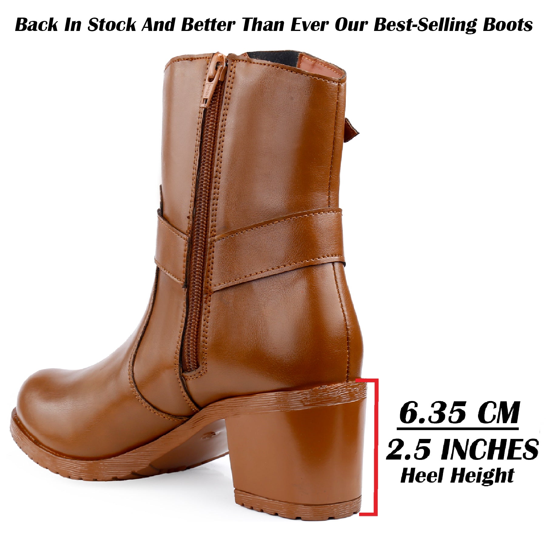 Elegant Black Vegan Ankle Zipper Boots for Women